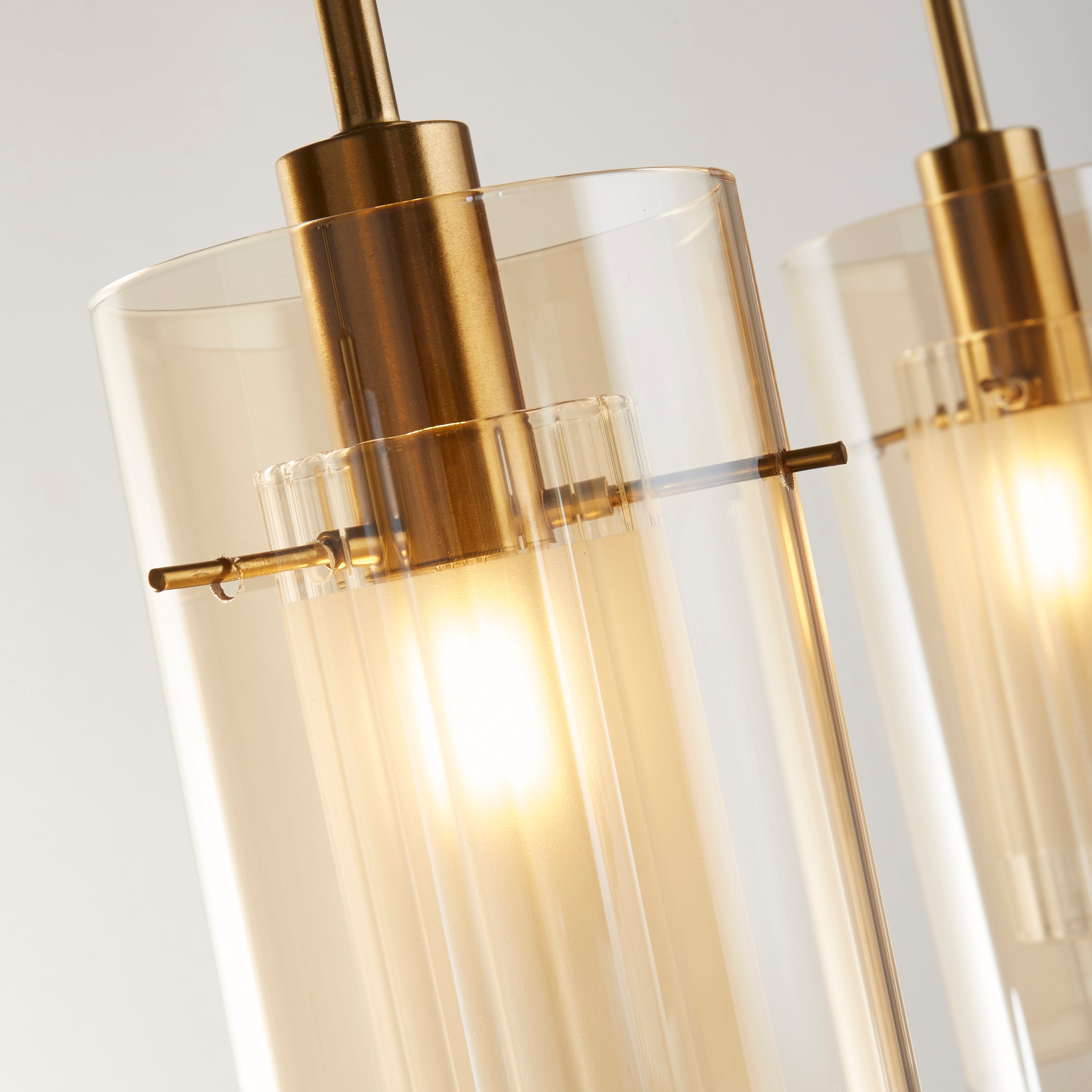 Searchlight Dawson III 3 Light Bar Pendant - Bronze Metal & Champagne Glass