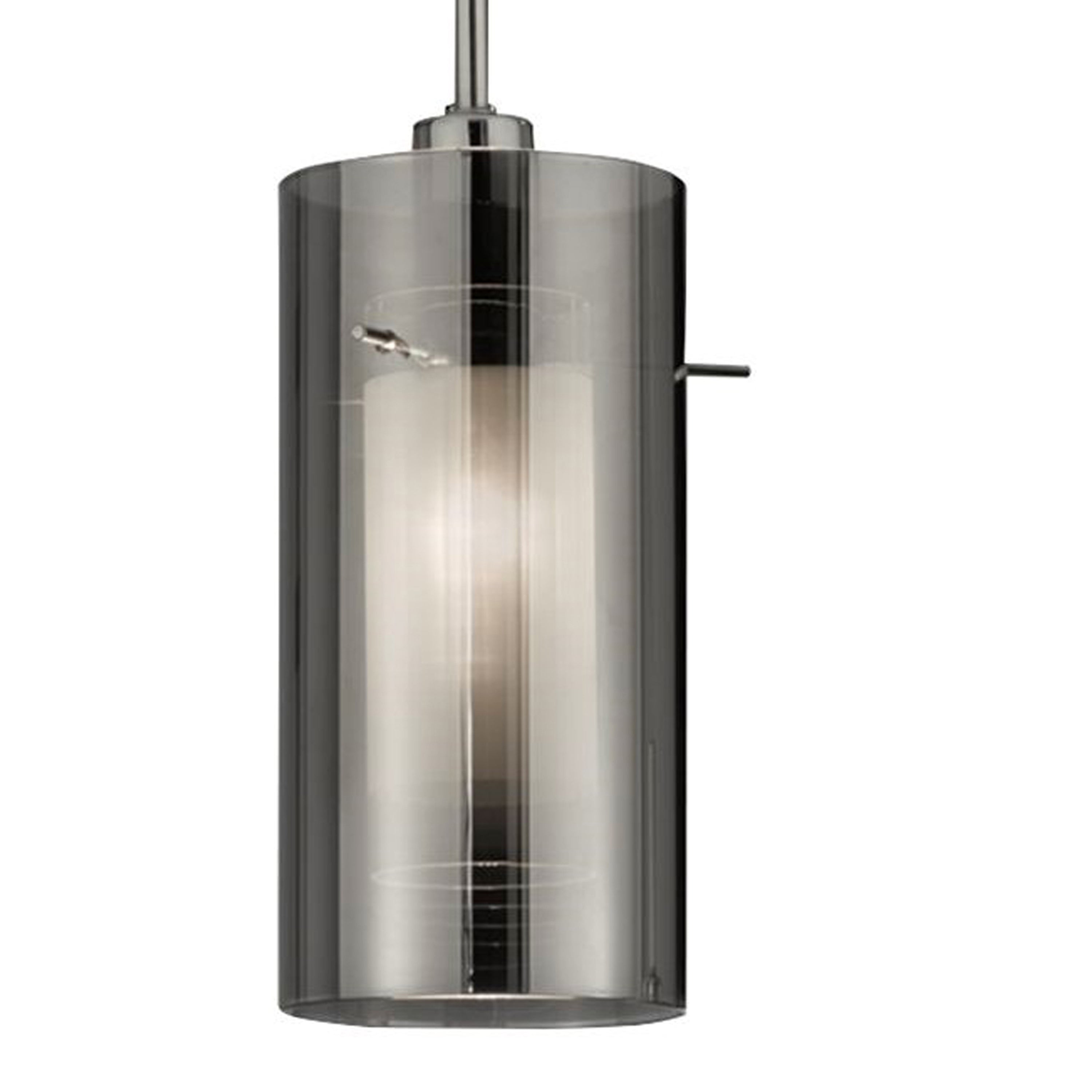 Searchlight Dawson 2 Chrome 3 Light Bar Pendant With Double Glass Cylinder Shades