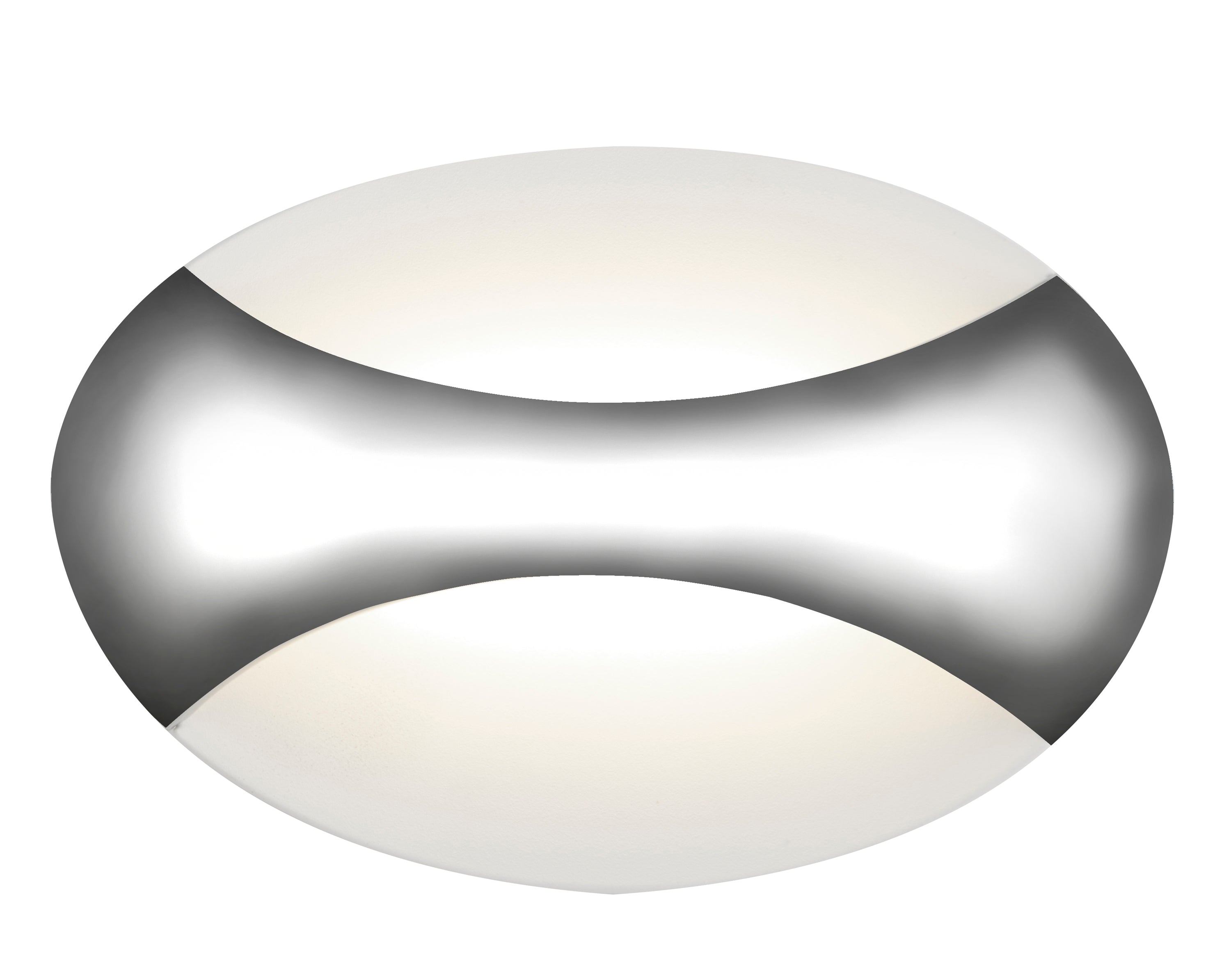 Searchlight Gerald LED Wall Light Oval - Chrome & Sand White