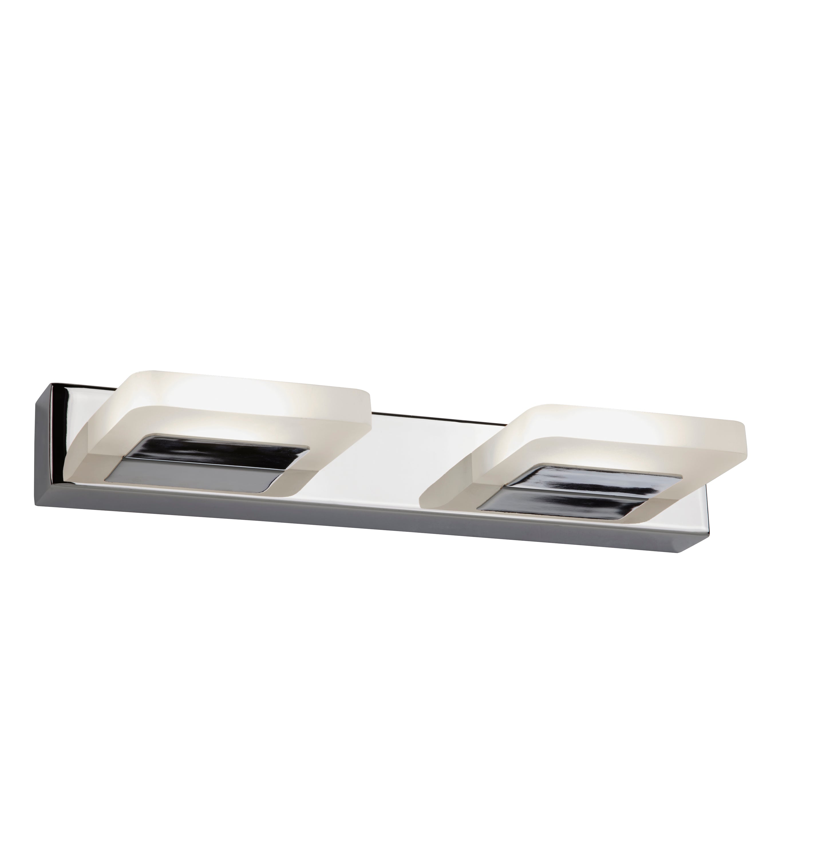Searchlight Lennox 2 Light LED Wall Light - Chrome & Frosted Glass