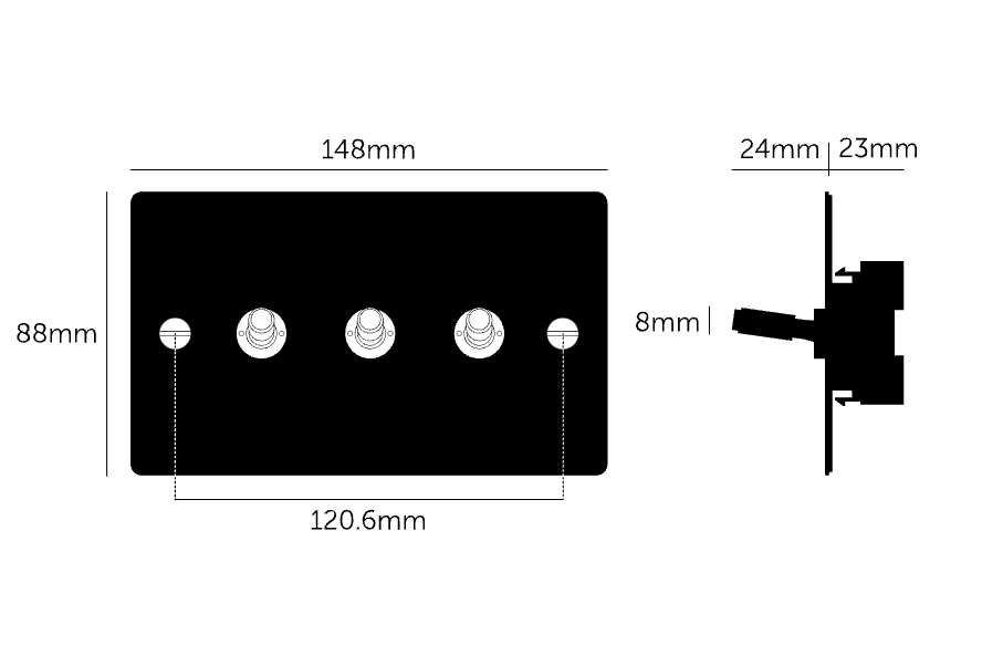 Buster + Punch 3G Toggle Switch 2-Way - Cross Knurl