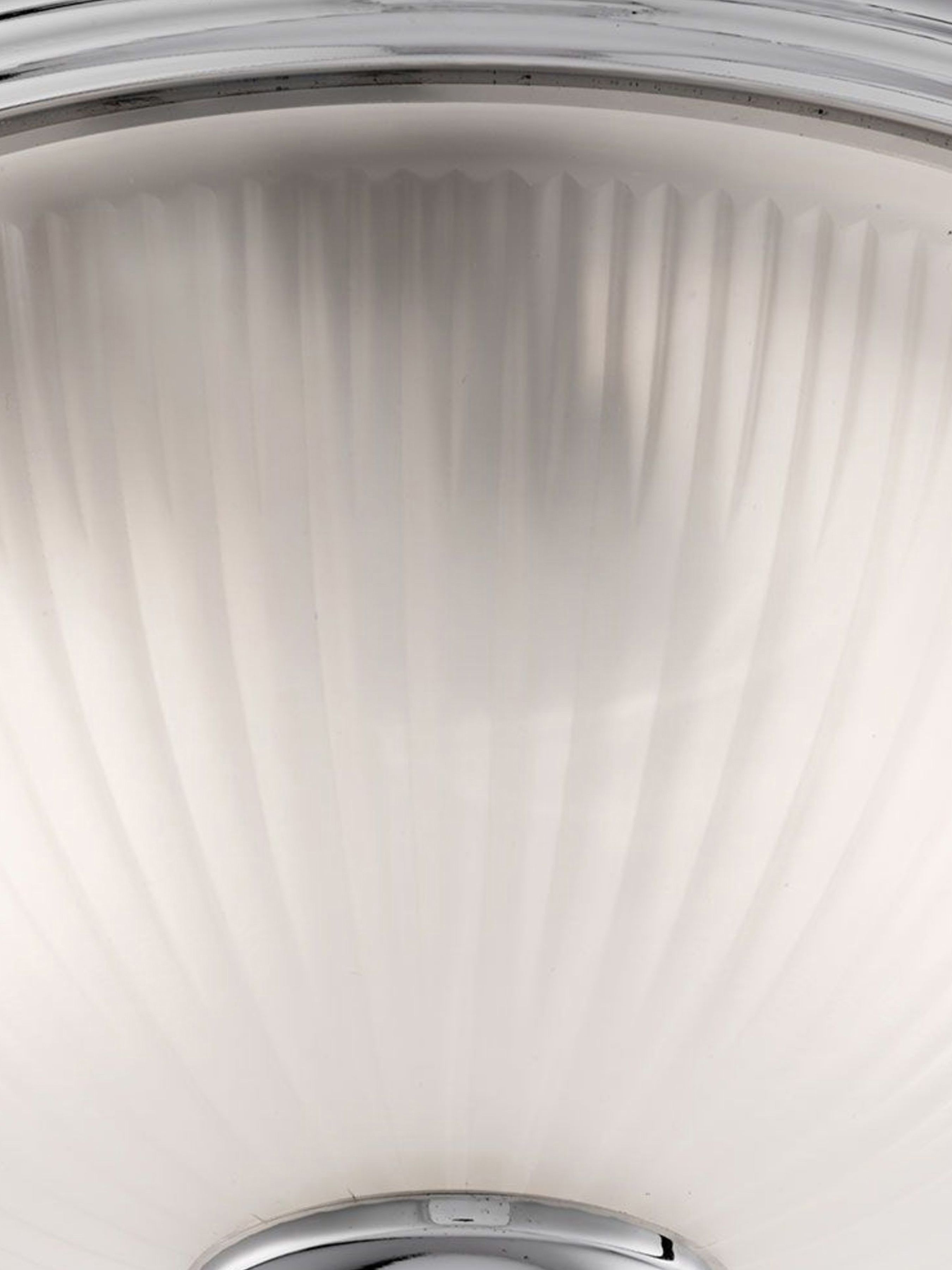 Close up of the ribbed texture on the American Diner flush light's acid glass shade