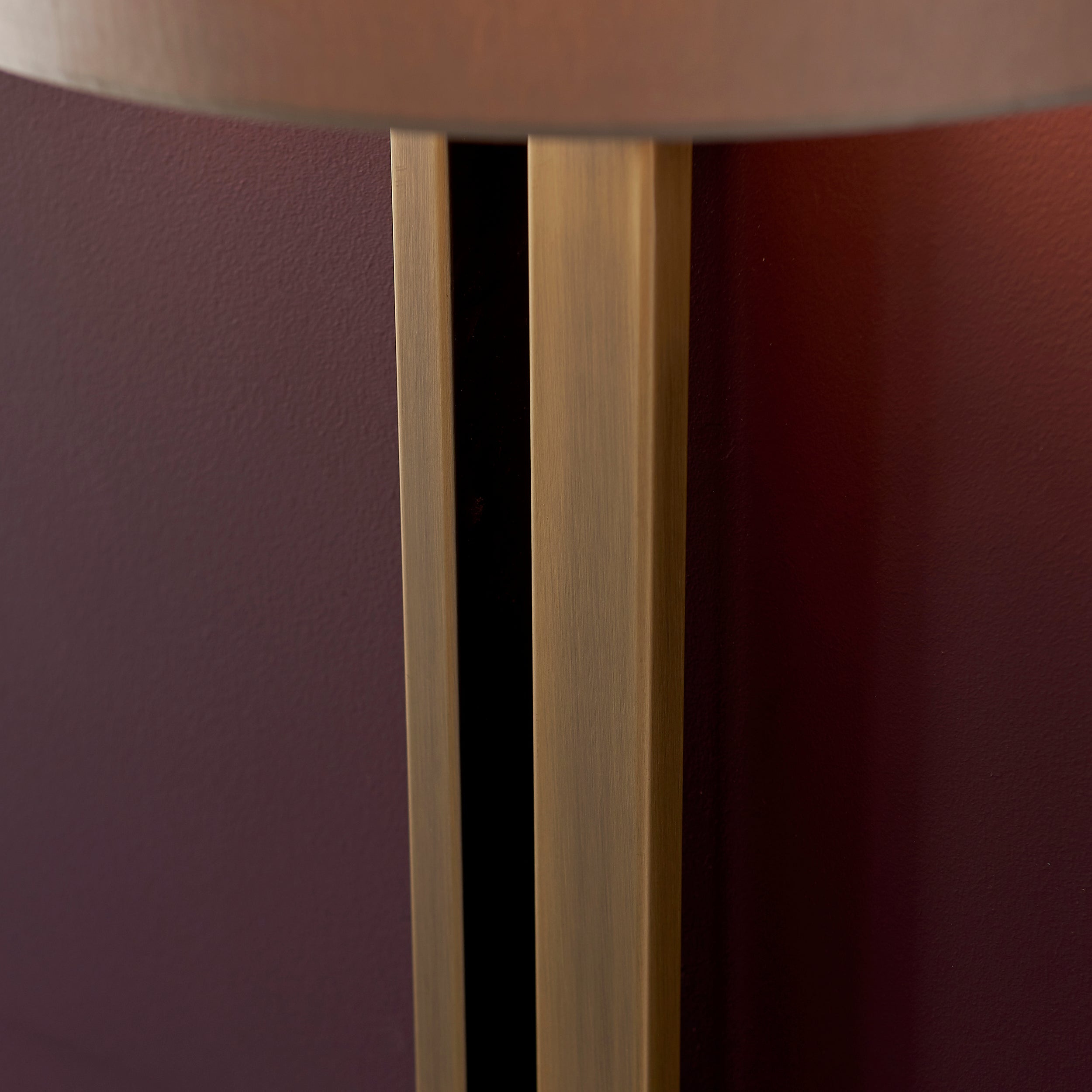 Utopia Groove Wall Light - Matt Brass With Mink Shade