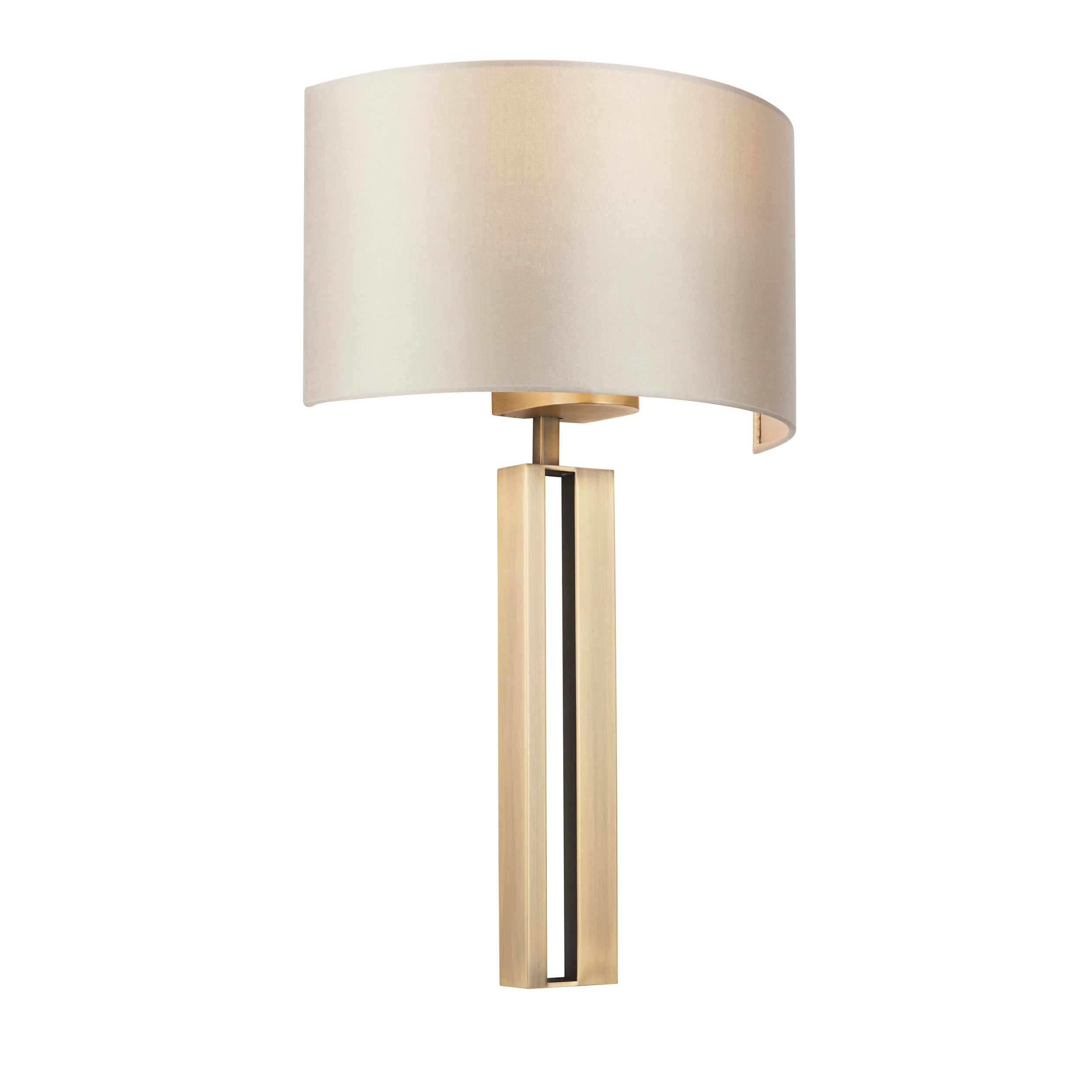 Utopia Groove Wall Light - Matt Brass With Mink Shade