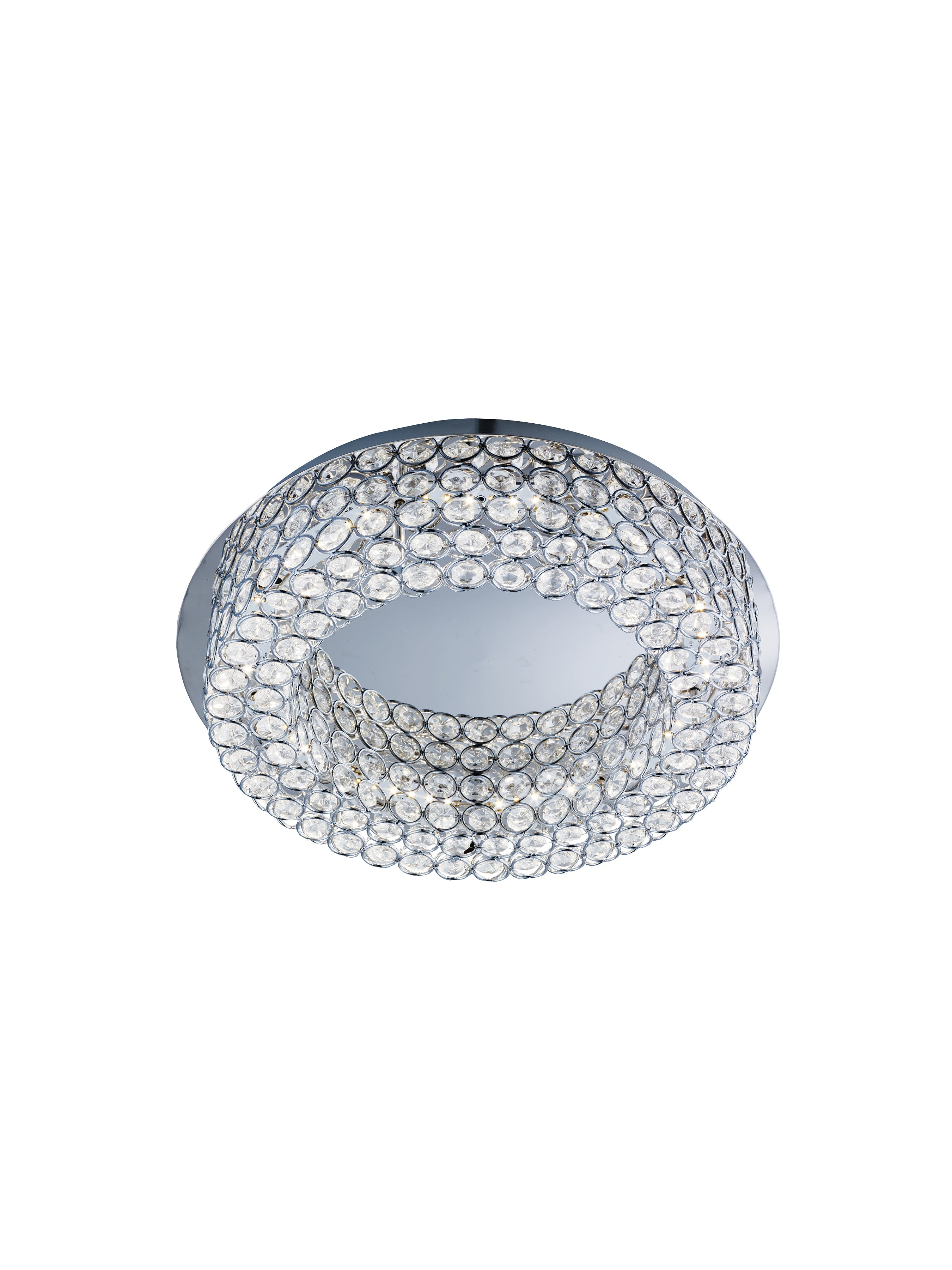 Searchlight Viola Round Chrome 54 LED Ceiling Flush Light With Crystal Buttons