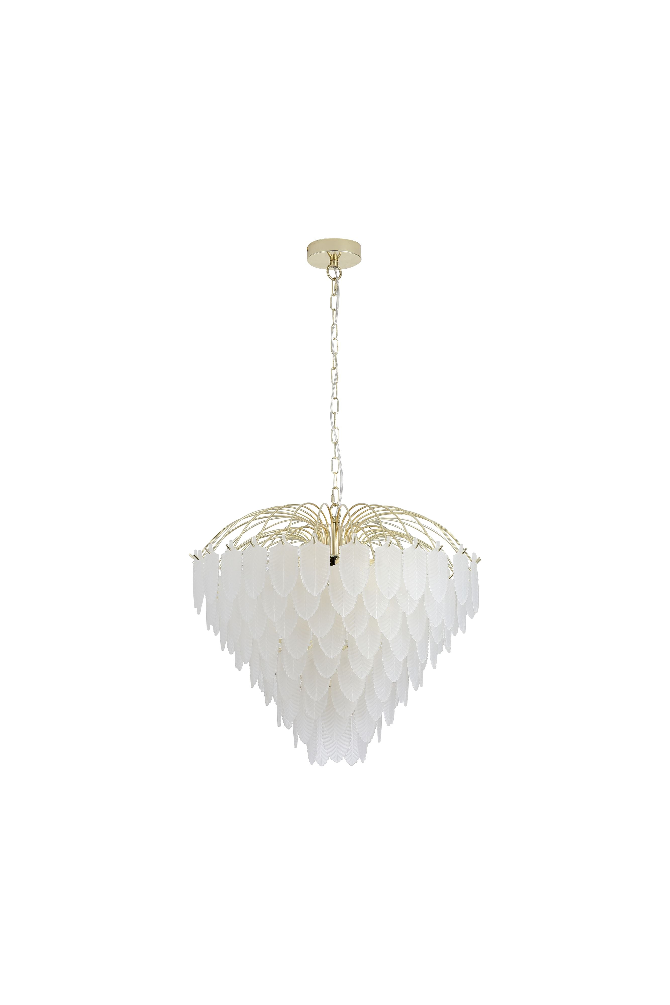 Searchlight Feather 10 Light Pendant - Polished Brass - view 2