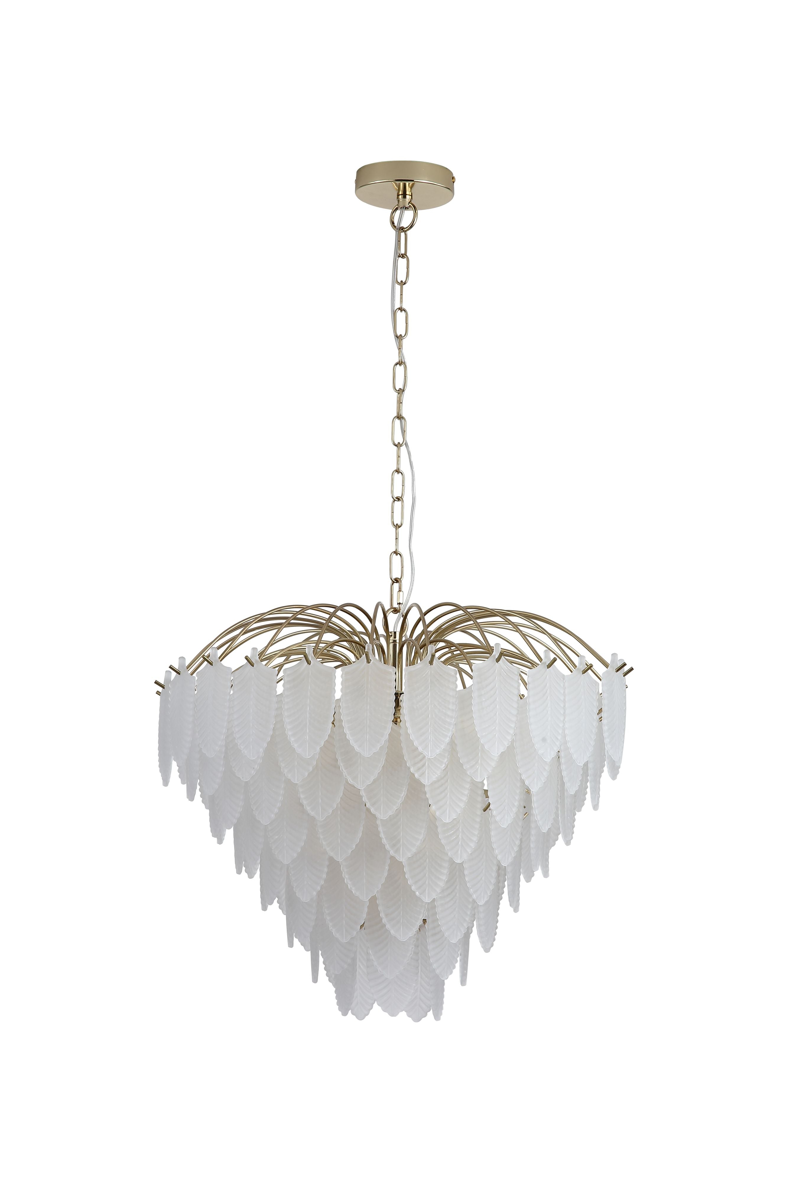 Searchlight Feather 6 Light Pendant - Polished Brass - view 2