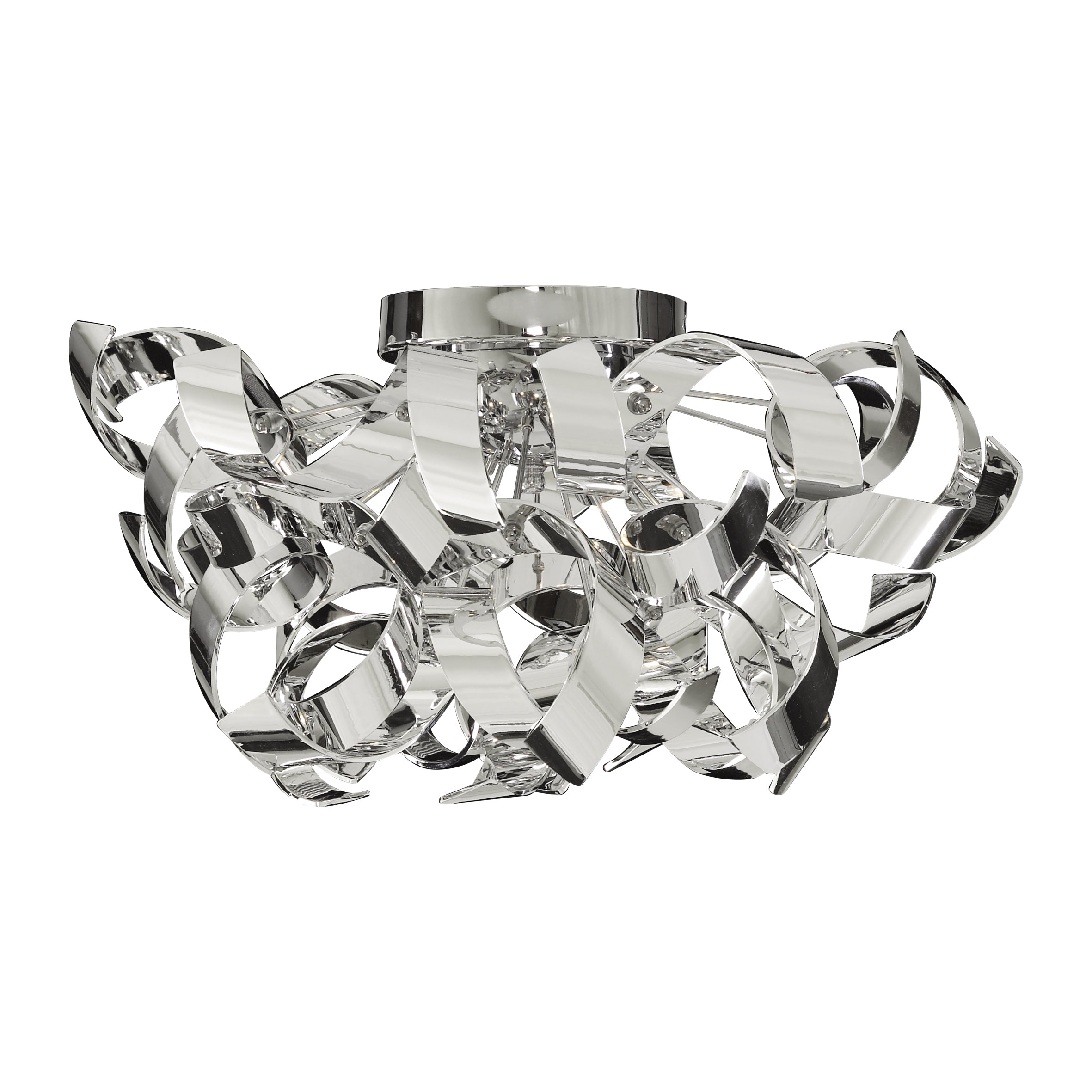 Searchlight Chancel Chrome Semi-Flush/Acrylic 3 Light Metal Fitting