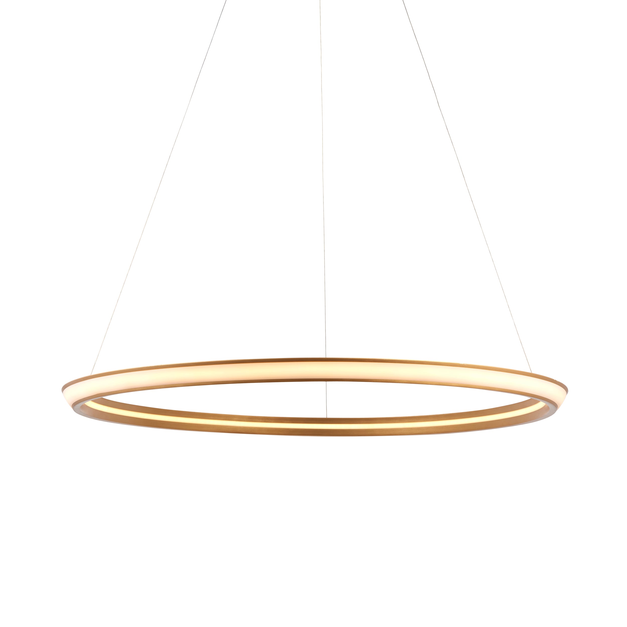 Utopia Circle LED Ring Pendant - Satin Gold