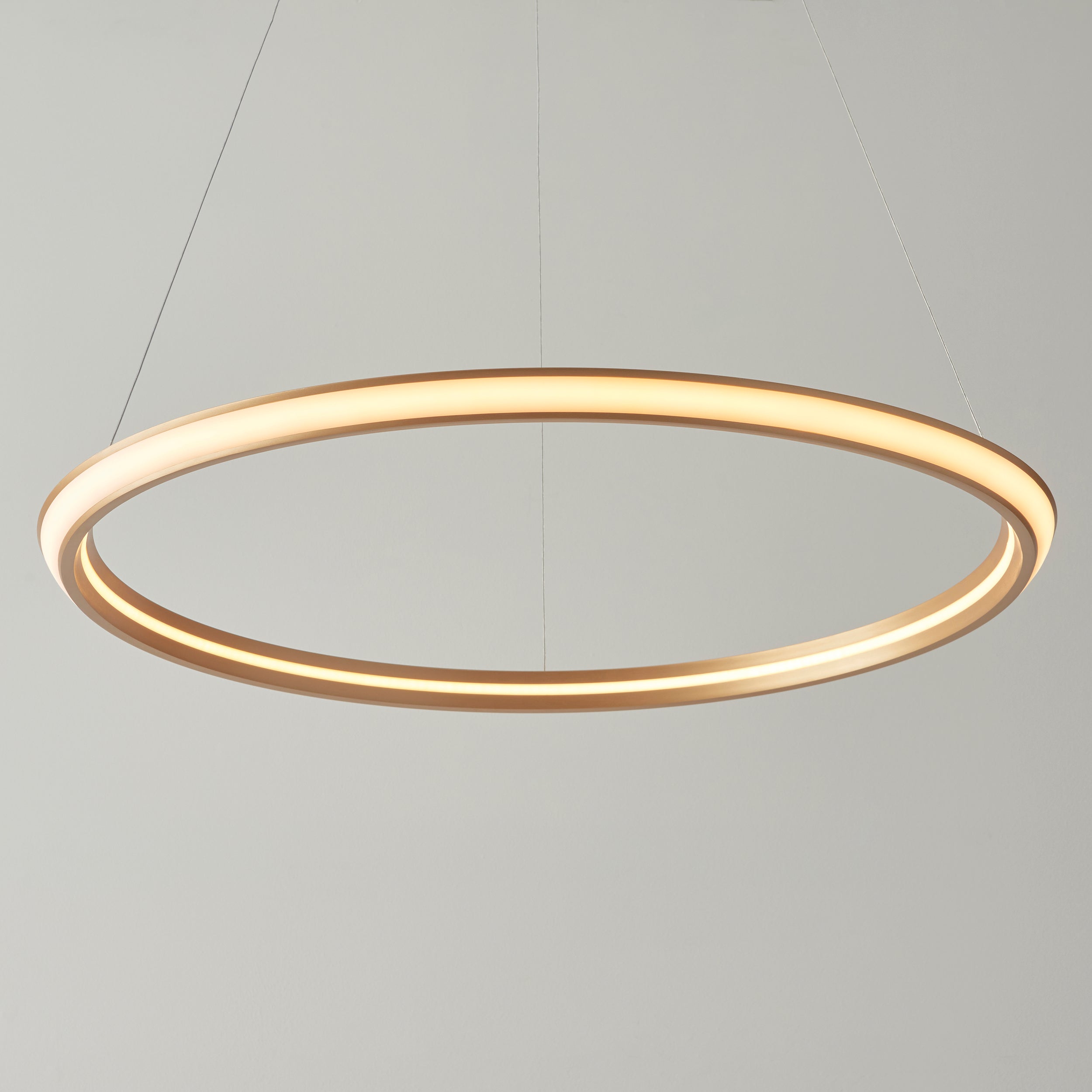 Utopia Circle LED Ring Pendant - Satin Gold