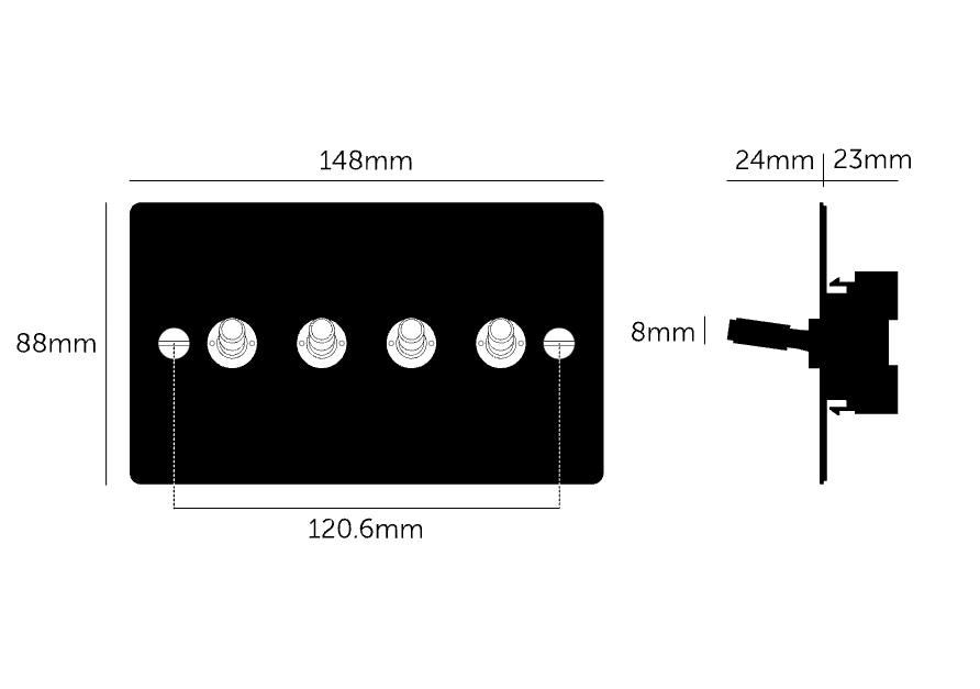 Buster + Punch 4G Toggle Switch 2-Way - Linear Knurl