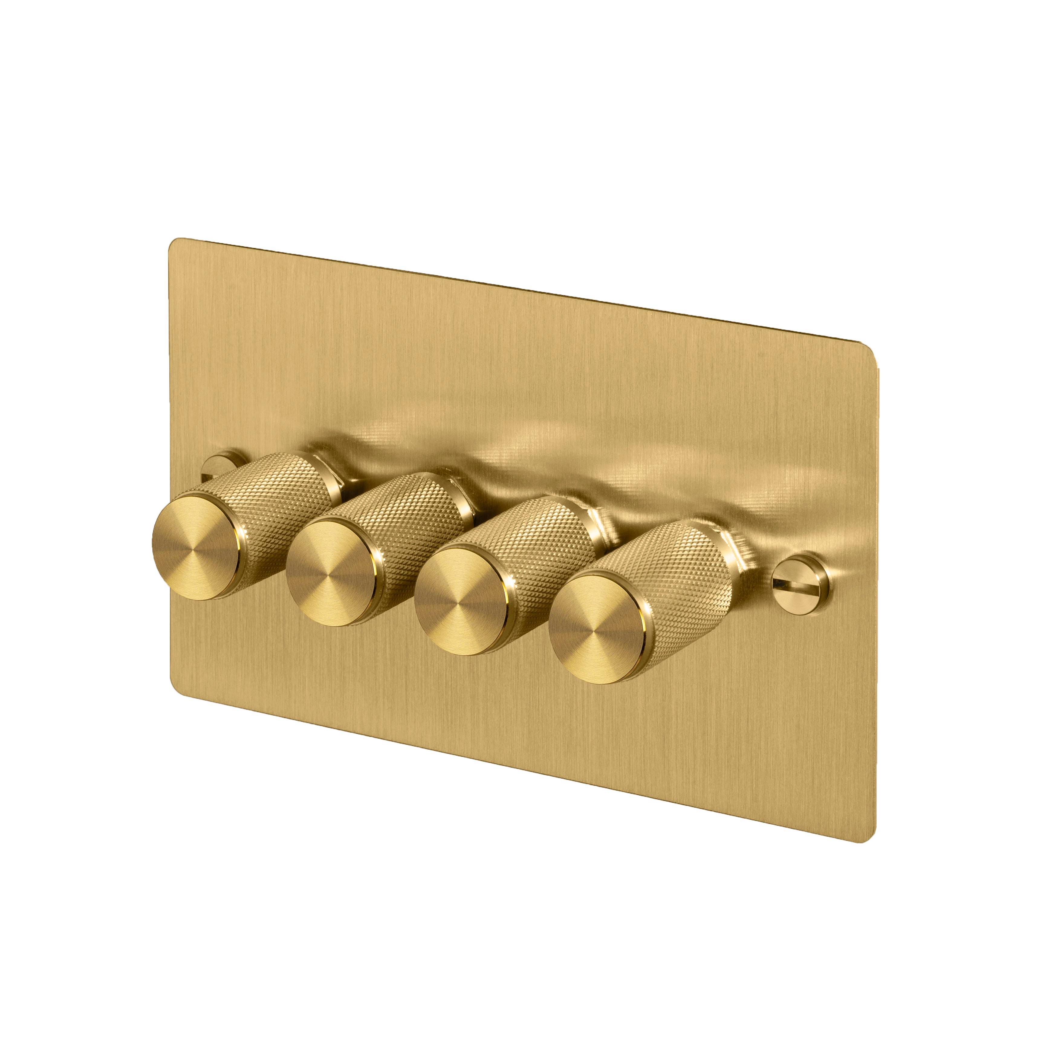 Buster + Punch 4G Dimmer 120W - Cross Knurl - Brass - 2 way