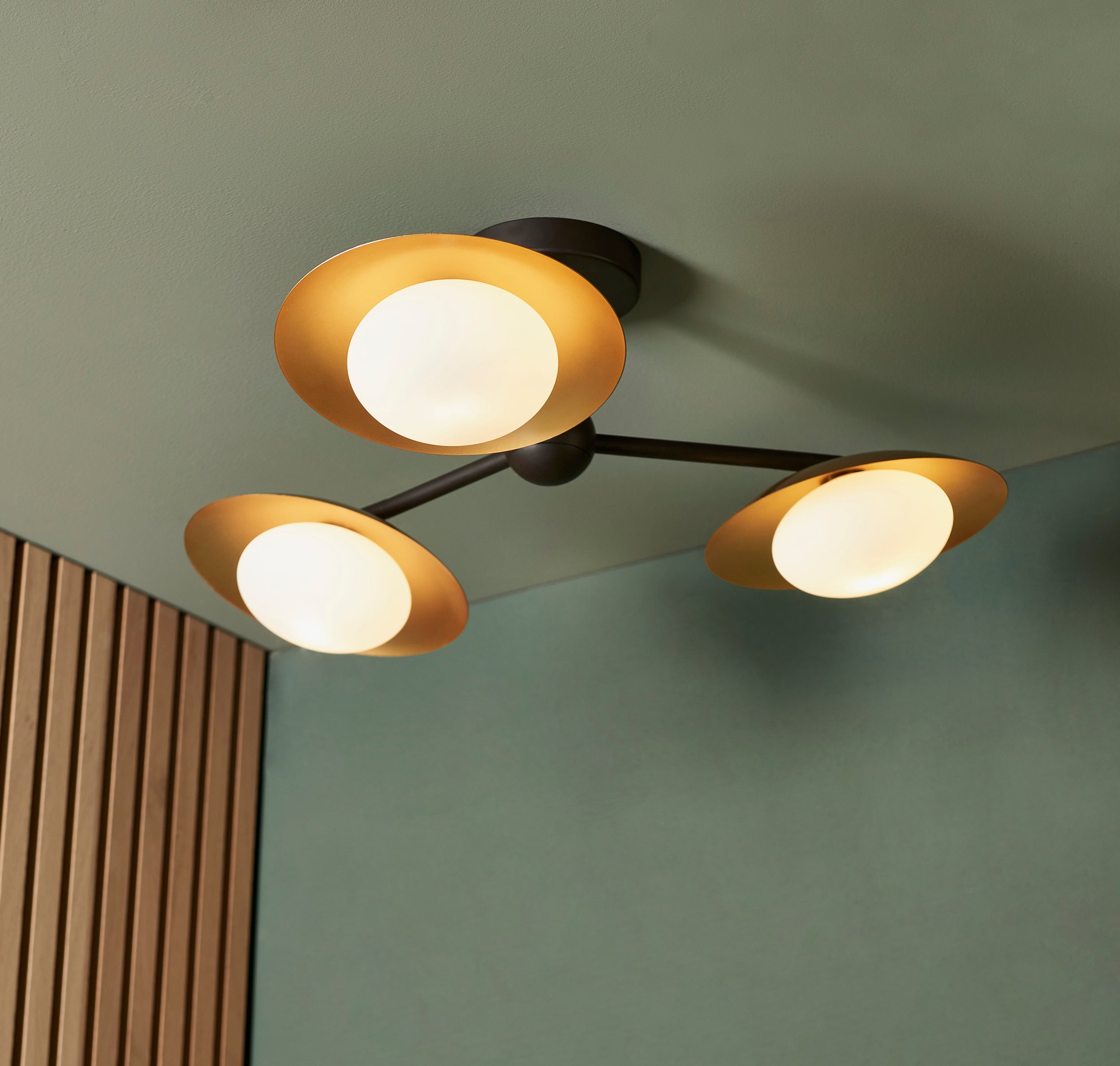 Utopia Planet 3 Light Semi Flush - Gold - 59cm Diameter
