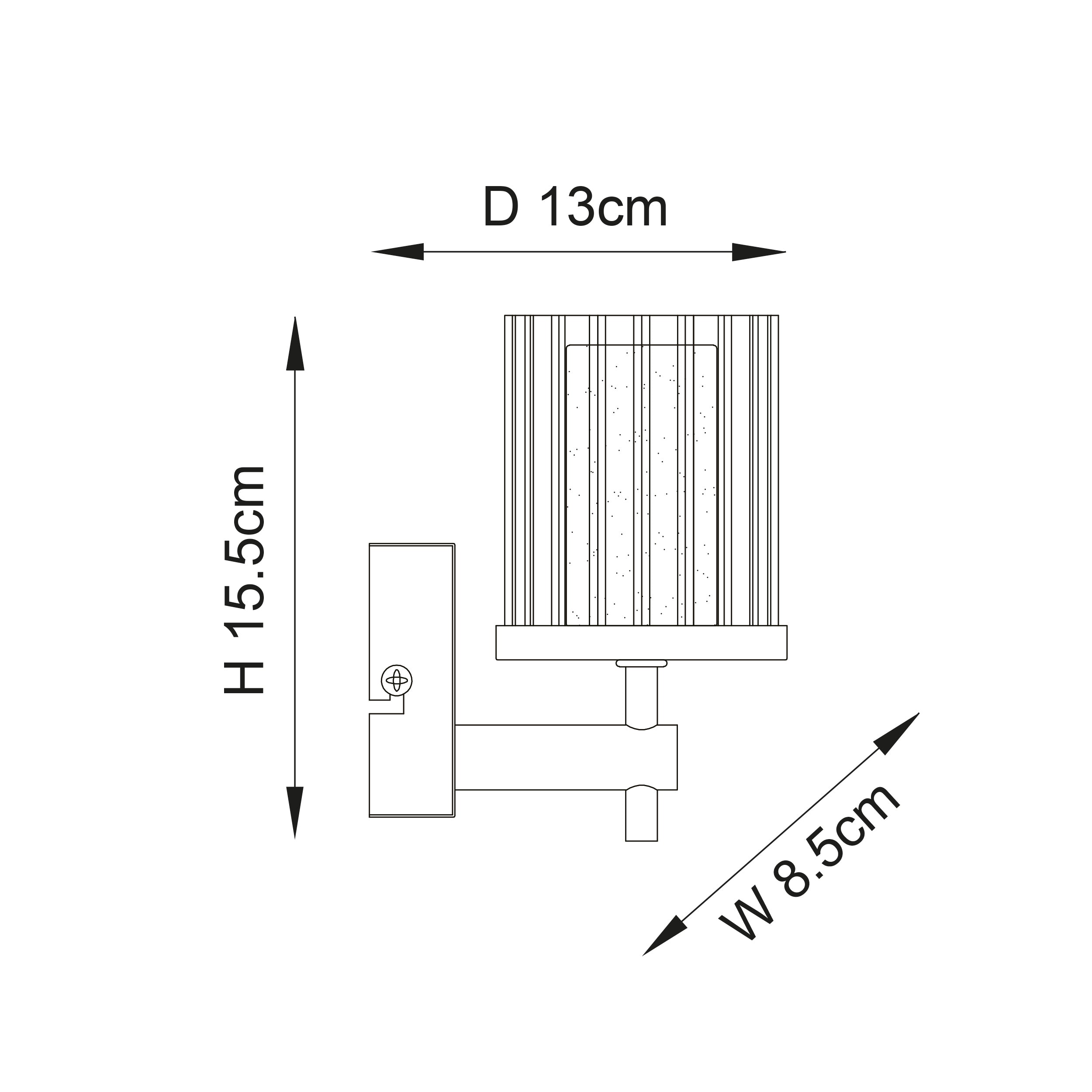Endon Britton Single Light Wall Light - Chrome Plate & Clear Glass
