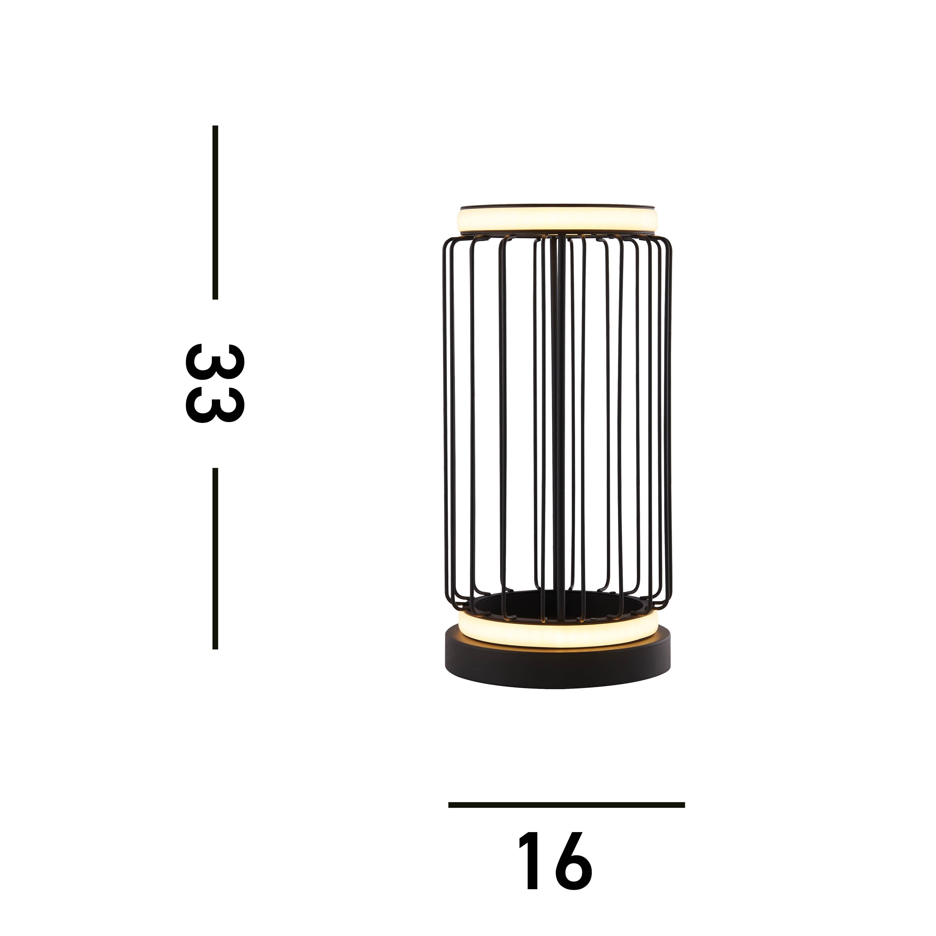 Searchlight Canova Cage LED Table Lamp - Black Metal