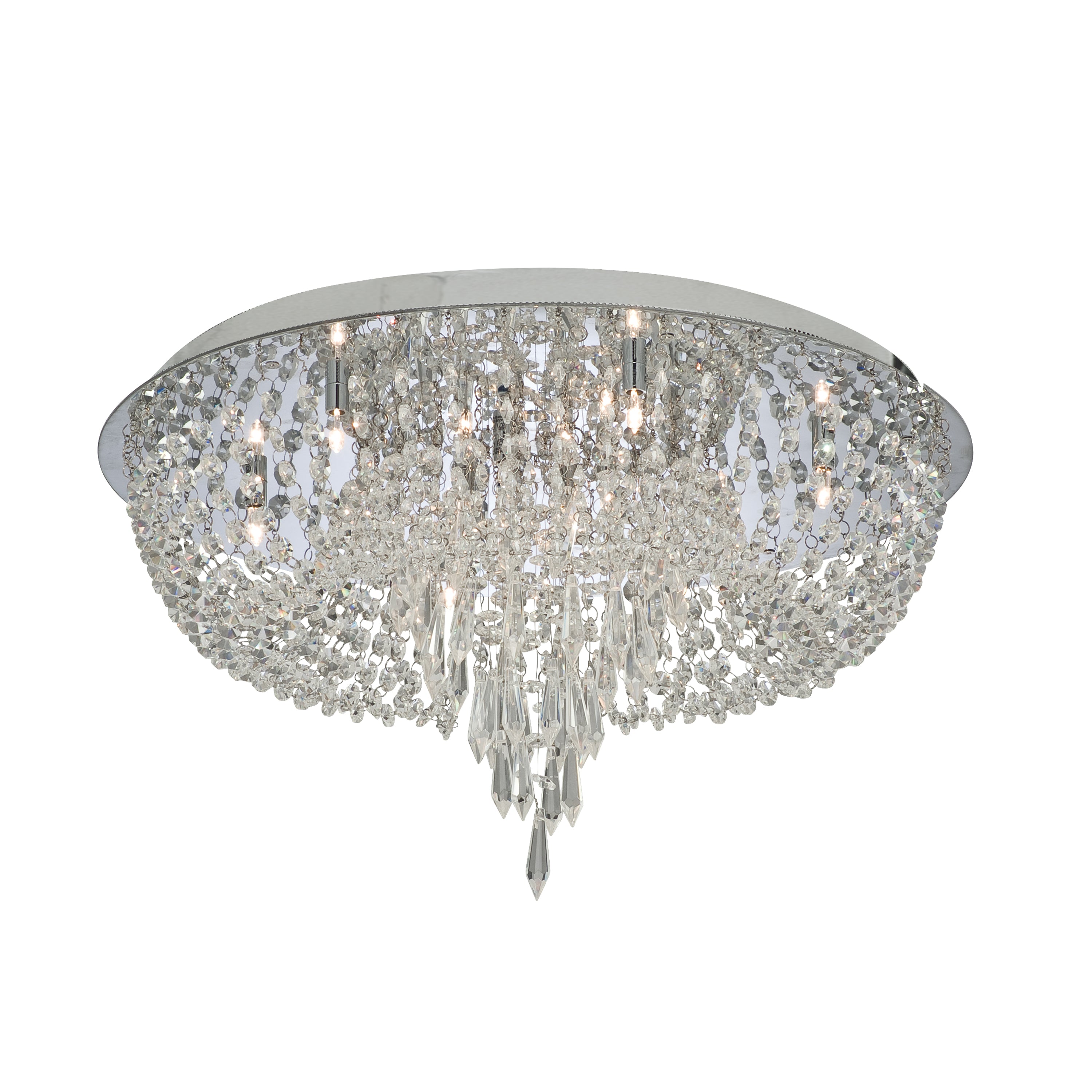 Searchlight Oriel Chrome 10 Light Crystal Flush Fitting