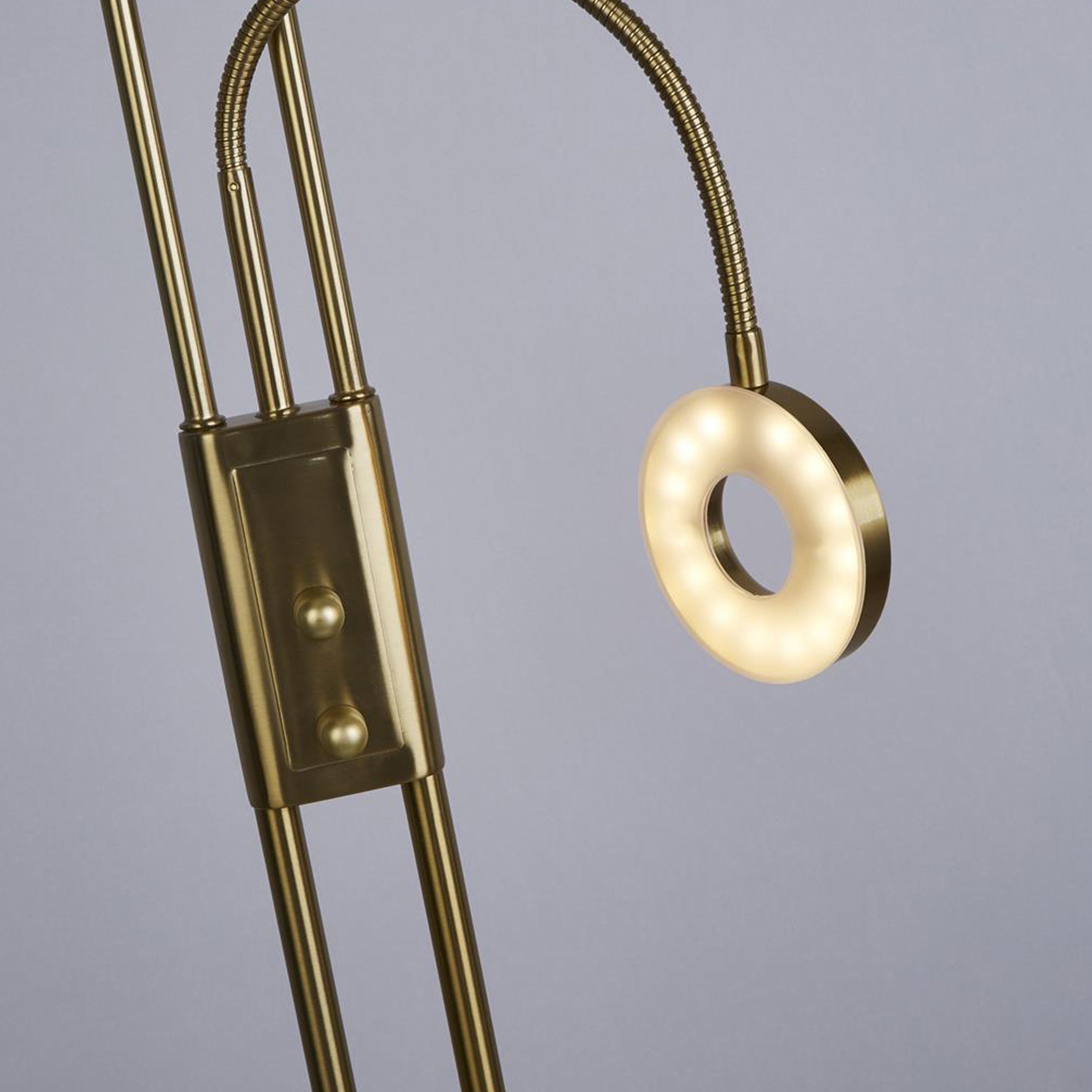 Searchlight Merlin Mother & Child Floor Lamp - Satin Brass