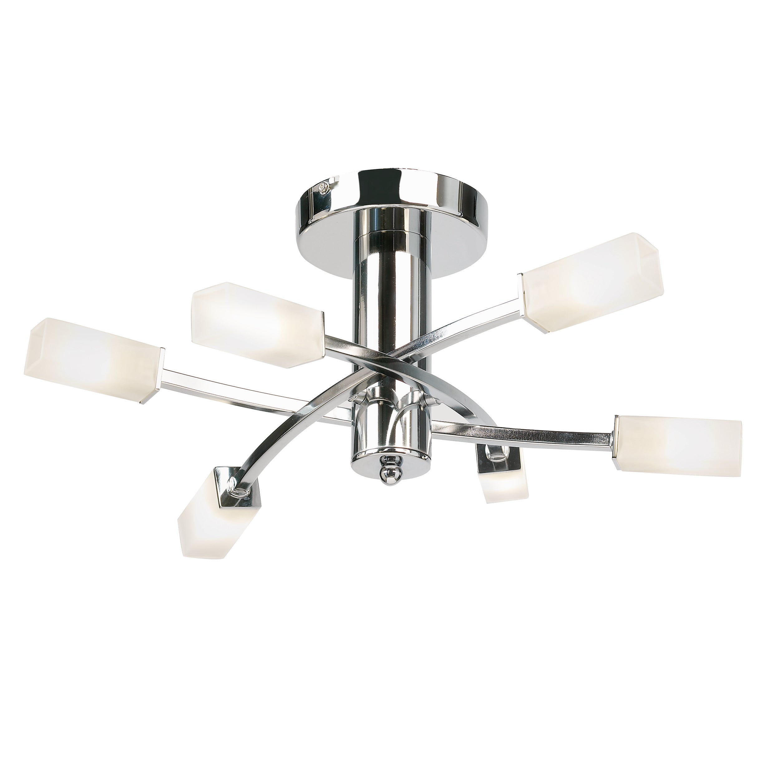 Endon Havana 6 Light Semi Flush Fitting  - Chrome Plate & Frosted Glass