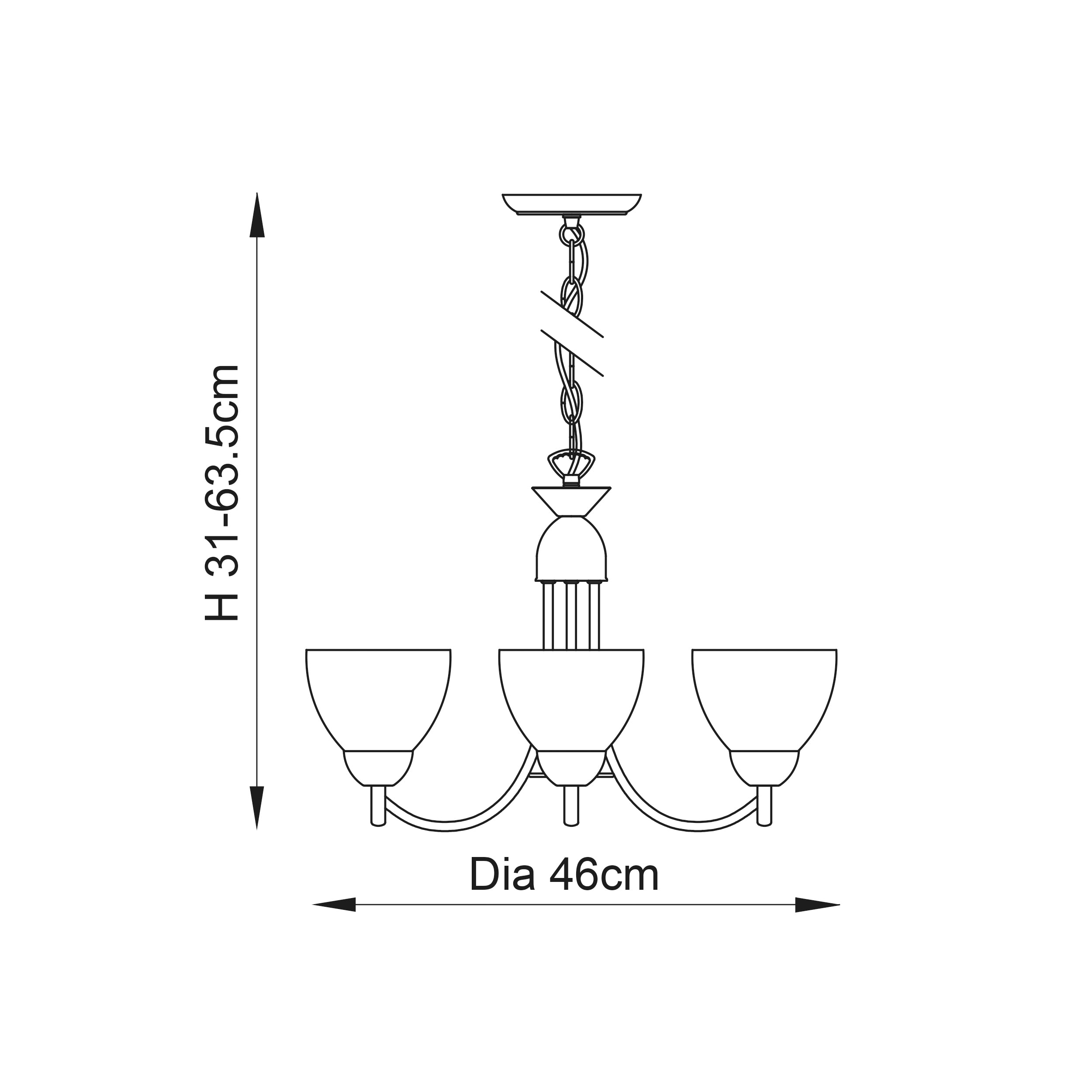 Endon Alton 3 Light Pendant - Antique Brass & Matt Opal Glass