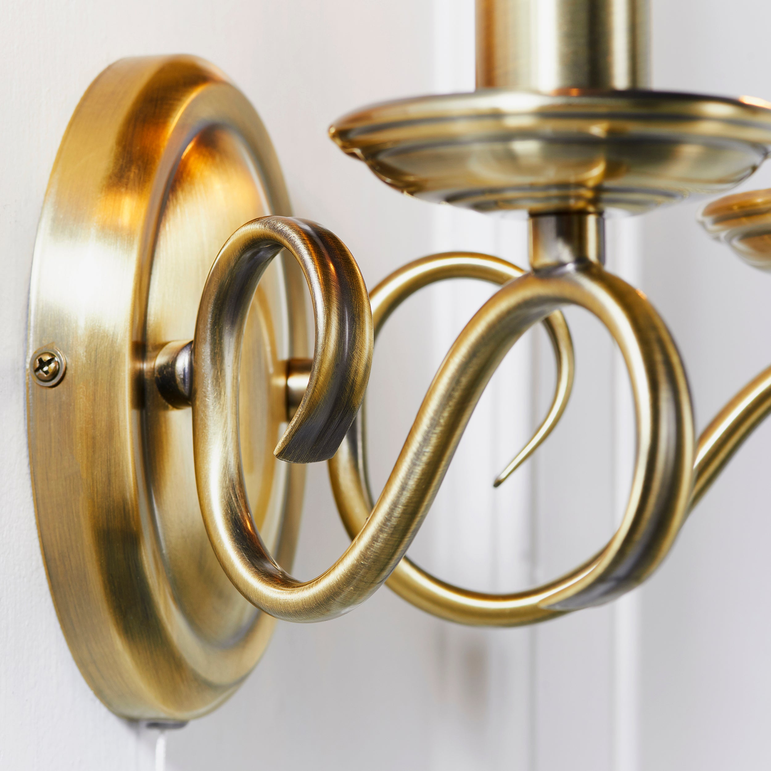 Endon Bernice 2 Light Wall Light - Antique Brass Plate