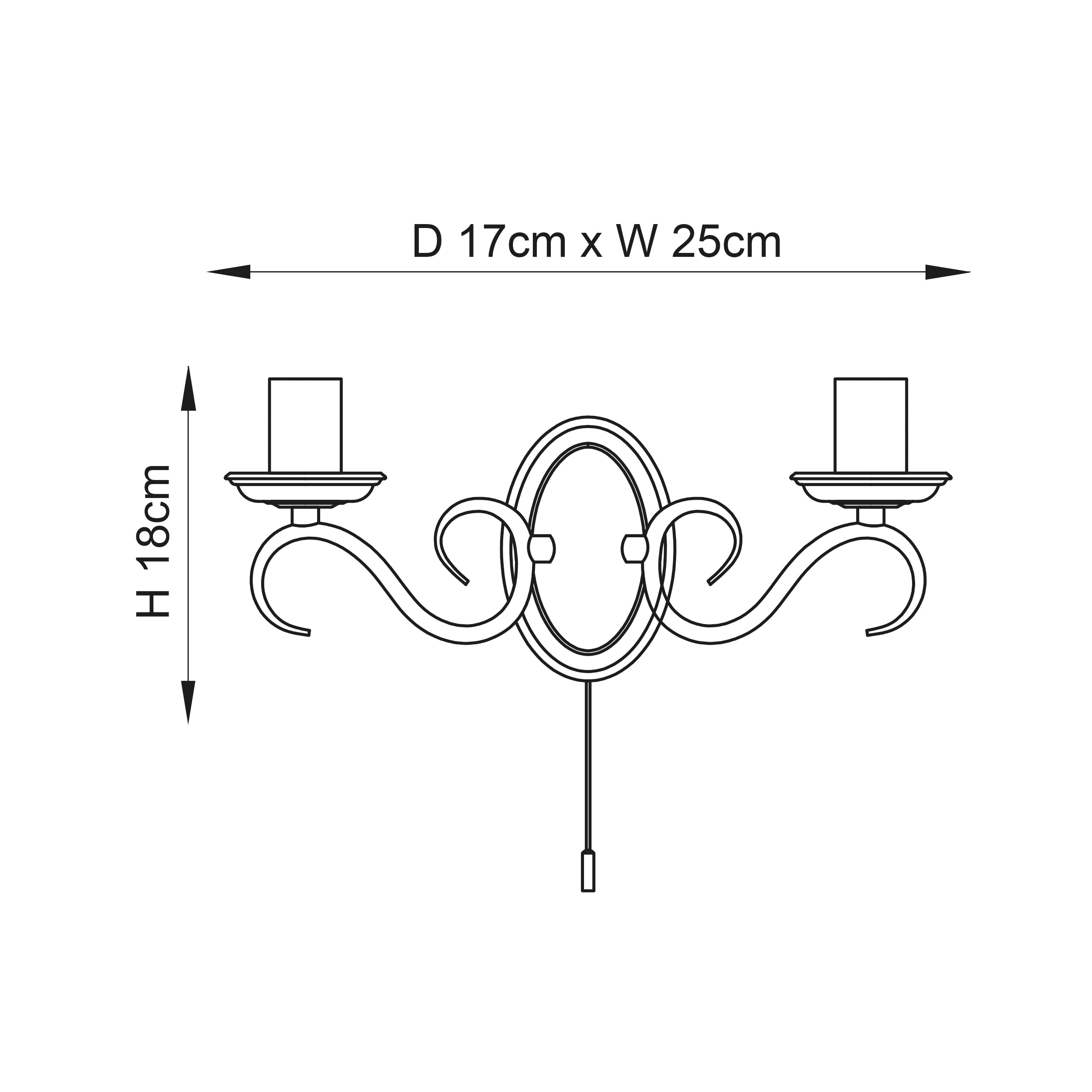 Endon Bernice 2 Light Wall Light - Antique Brass Plate