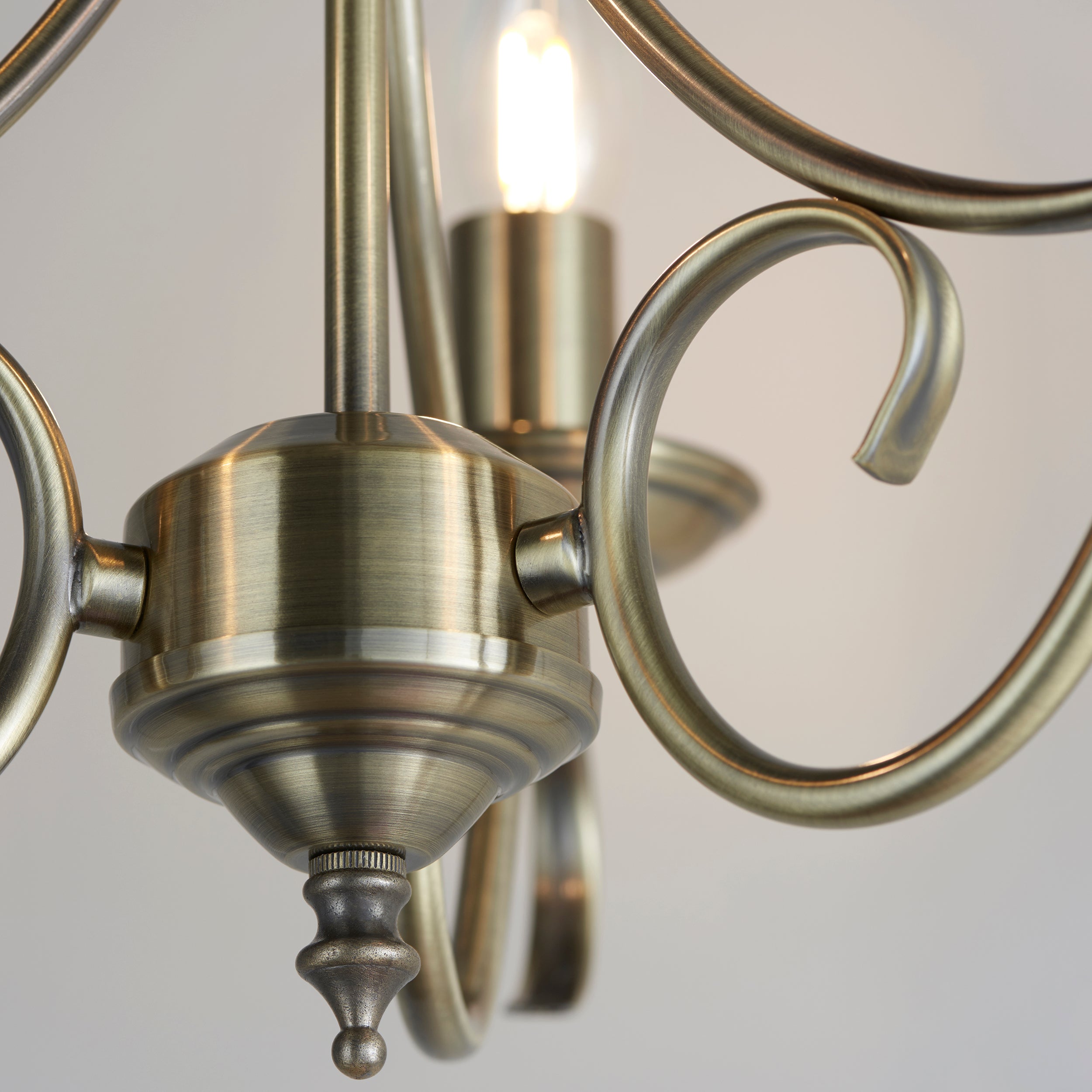 Endon Bernice 3 Light Pendant - Antique Brass Plate
