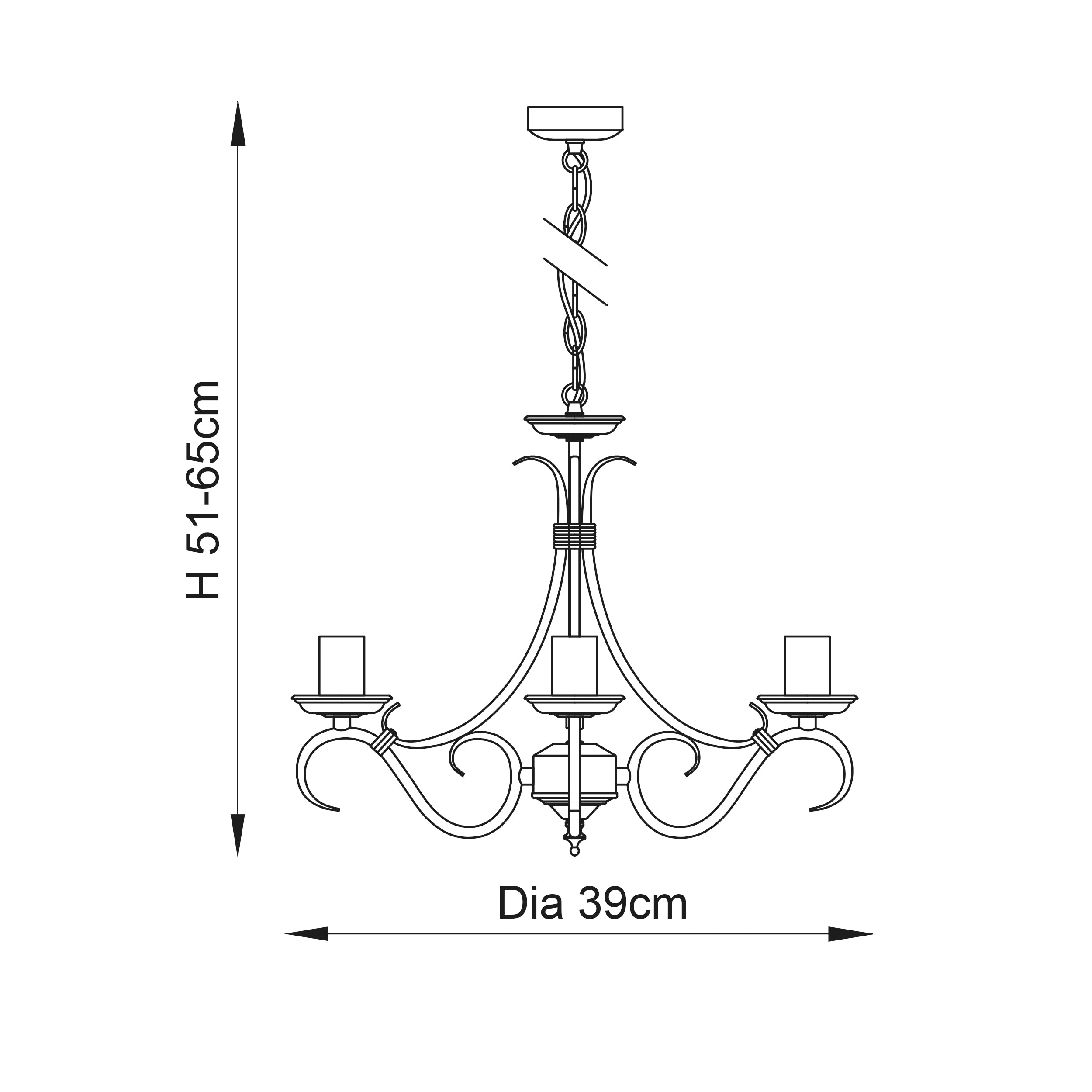 Endon Bernice 3 Light Pendant - Antique Brass Plate