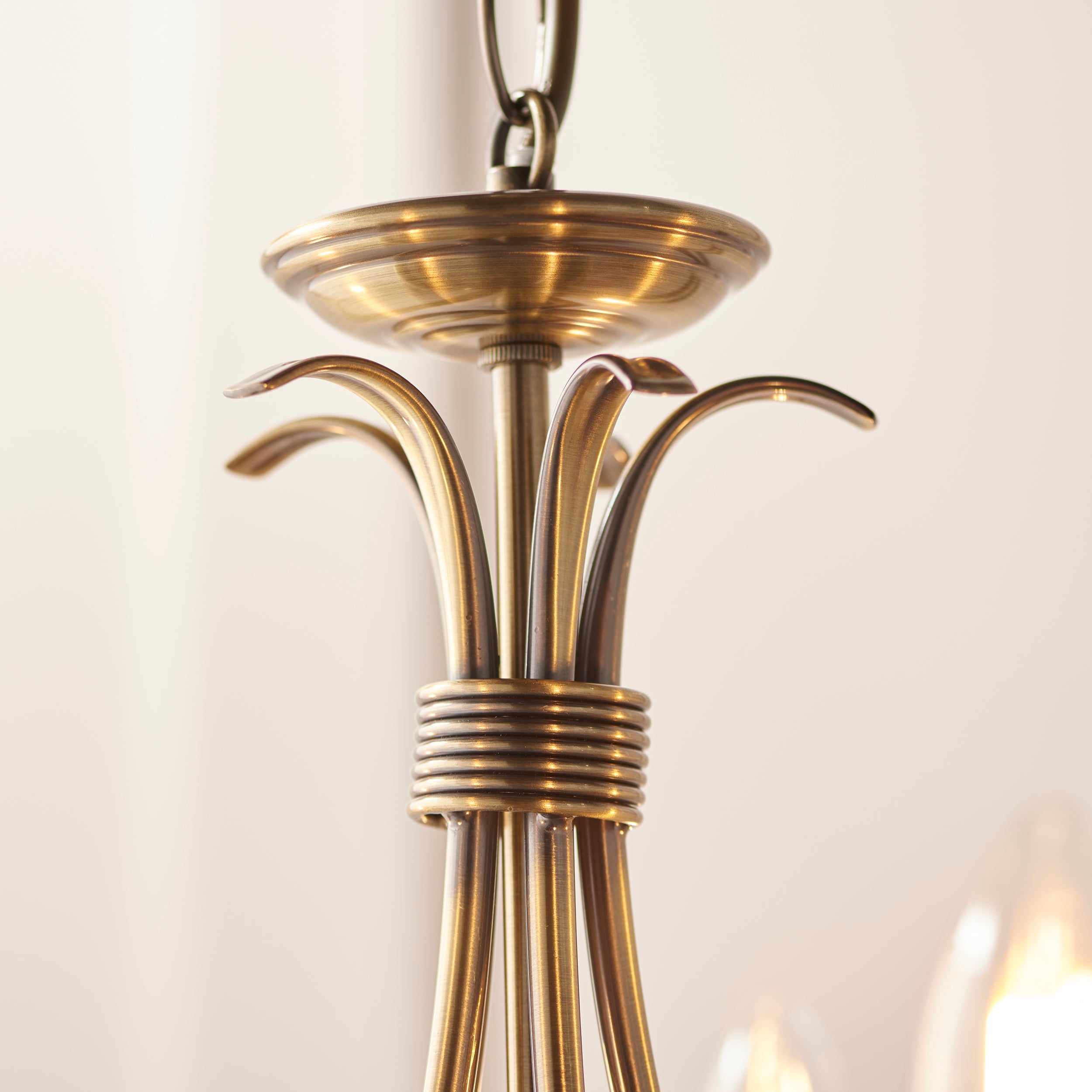 Endon Bernice 5 Light Pendant - Antique Brass Plate