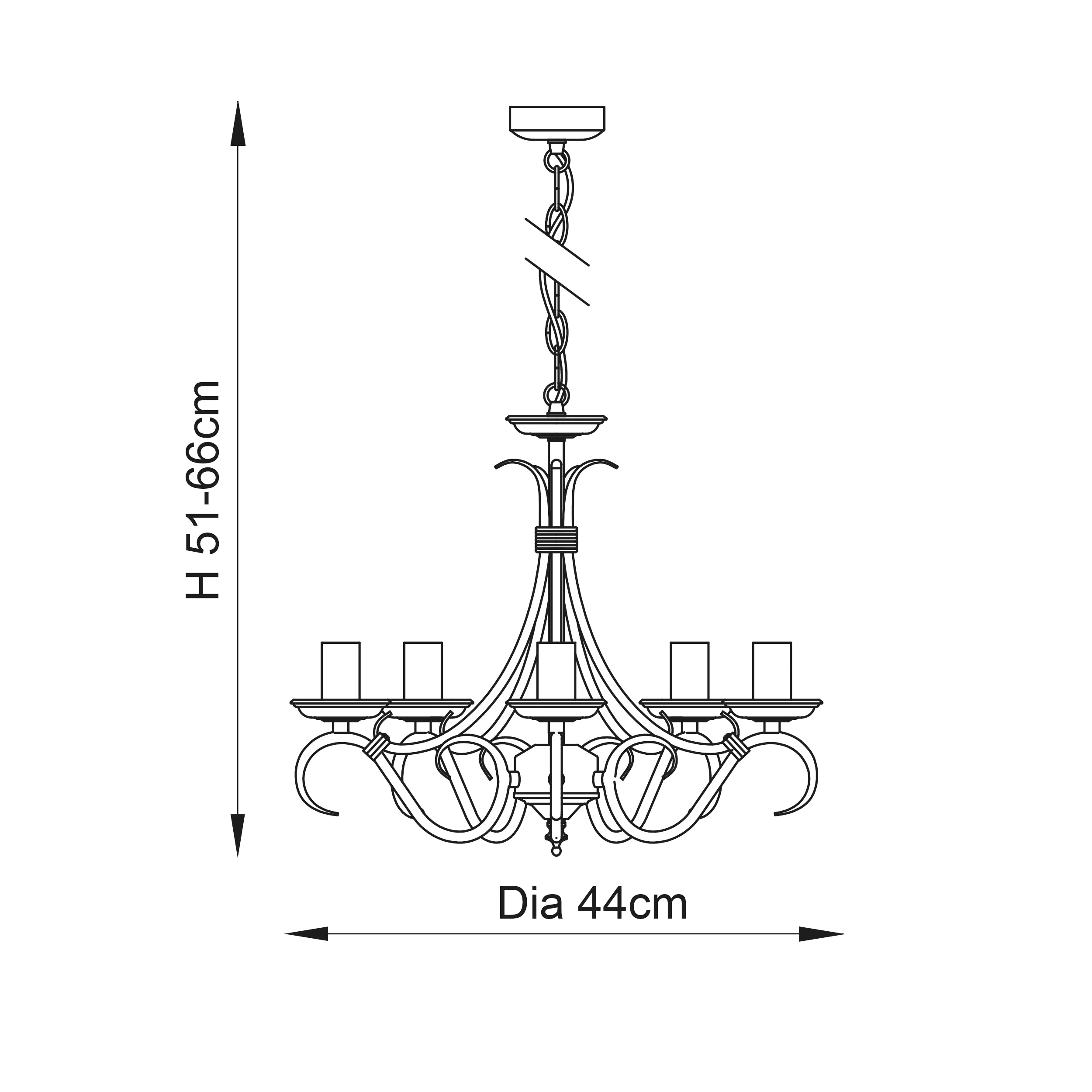 Endon Bernice 5 Light Pendant - Antique Brass Plate