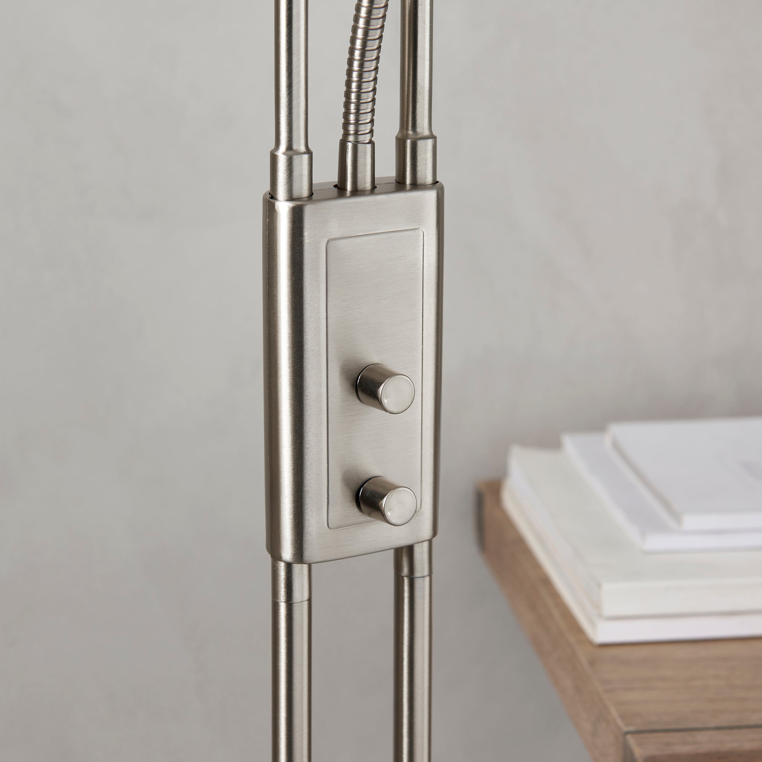 Endon Monaco Single Light Floor Lamp - Satin Chrome Plate & Frosted Glass