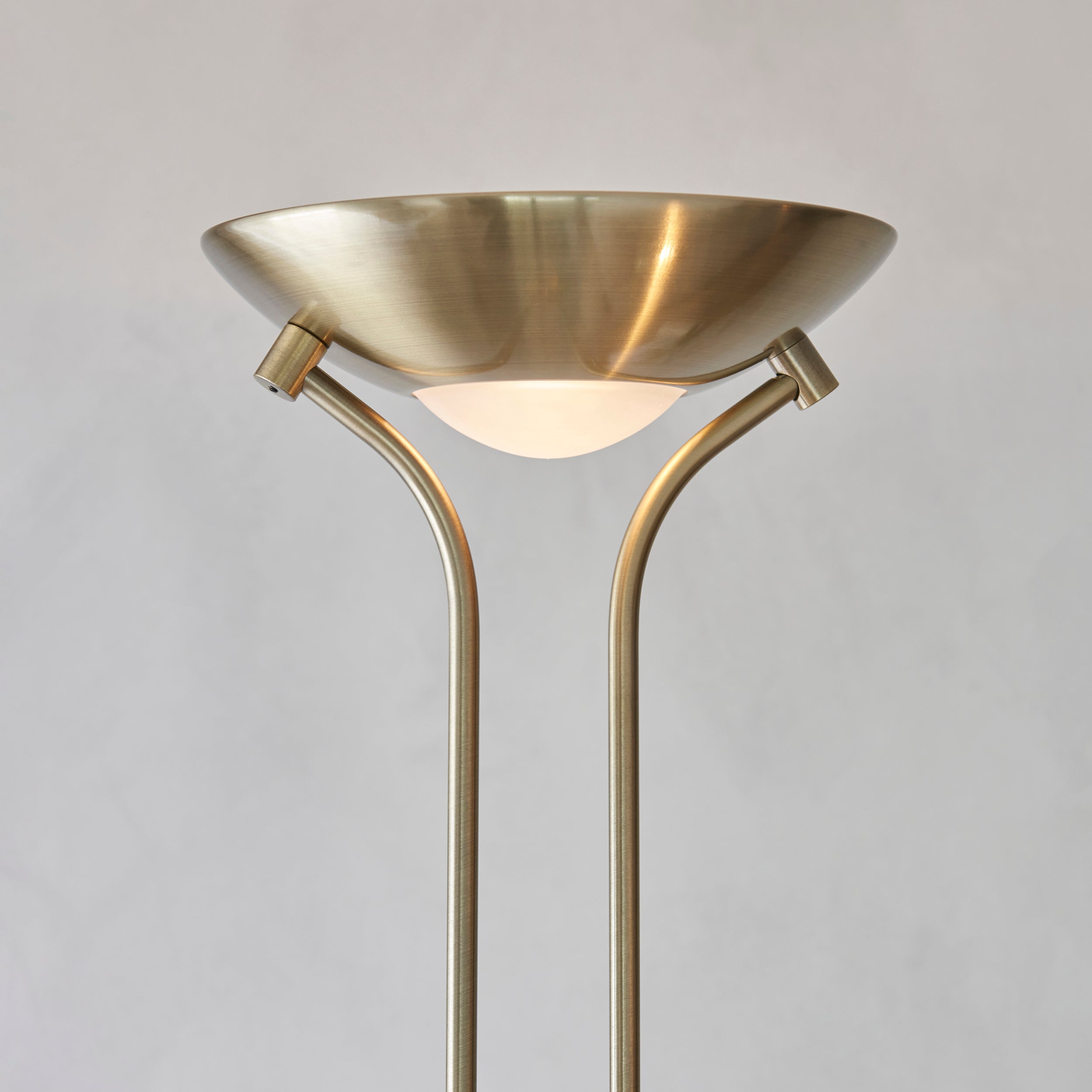 Endon Rome Floor Lamp - Antique Brass Plate & Opal Glass