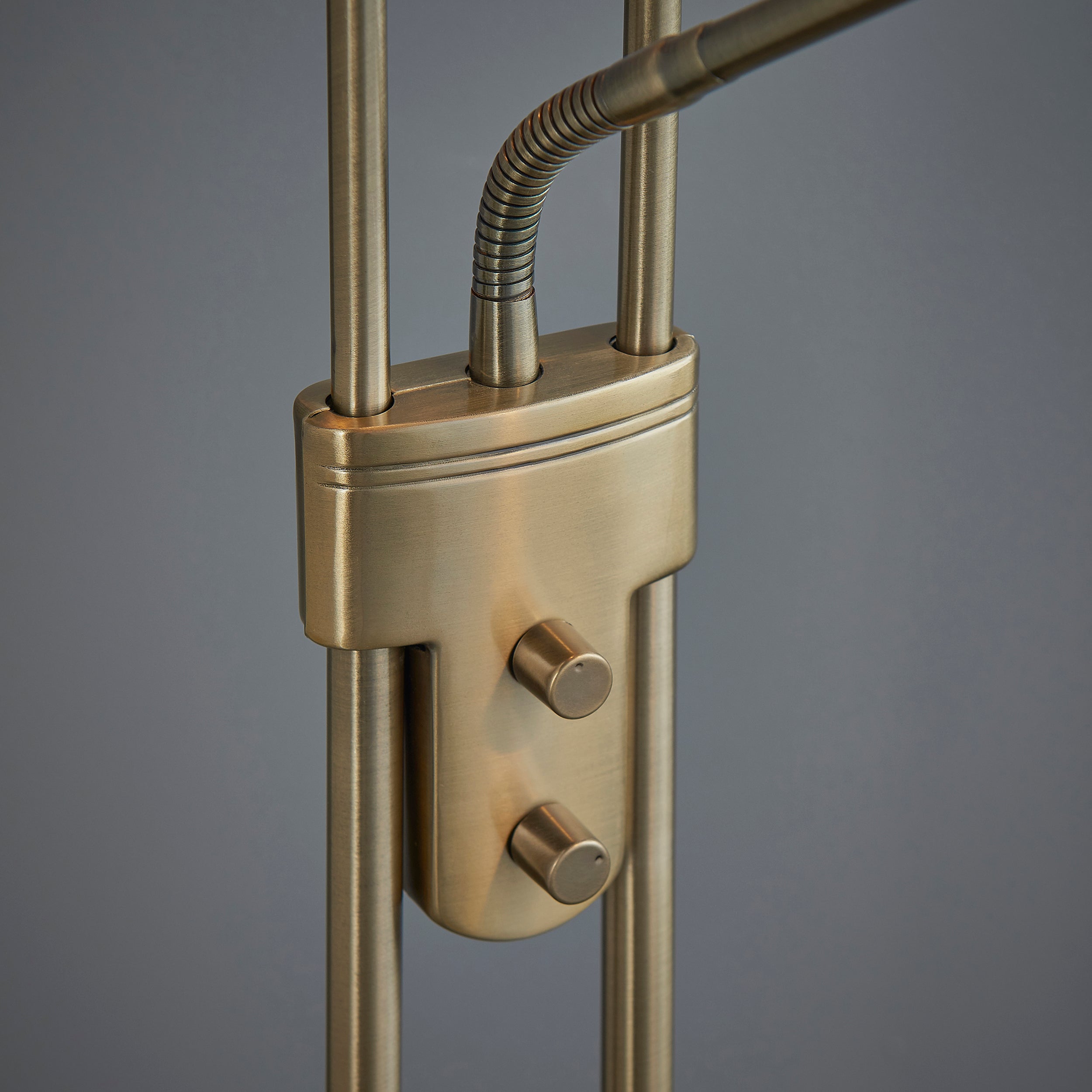 Endon Rome Floor Lamp - Antique Brass Plate & Opal Glass