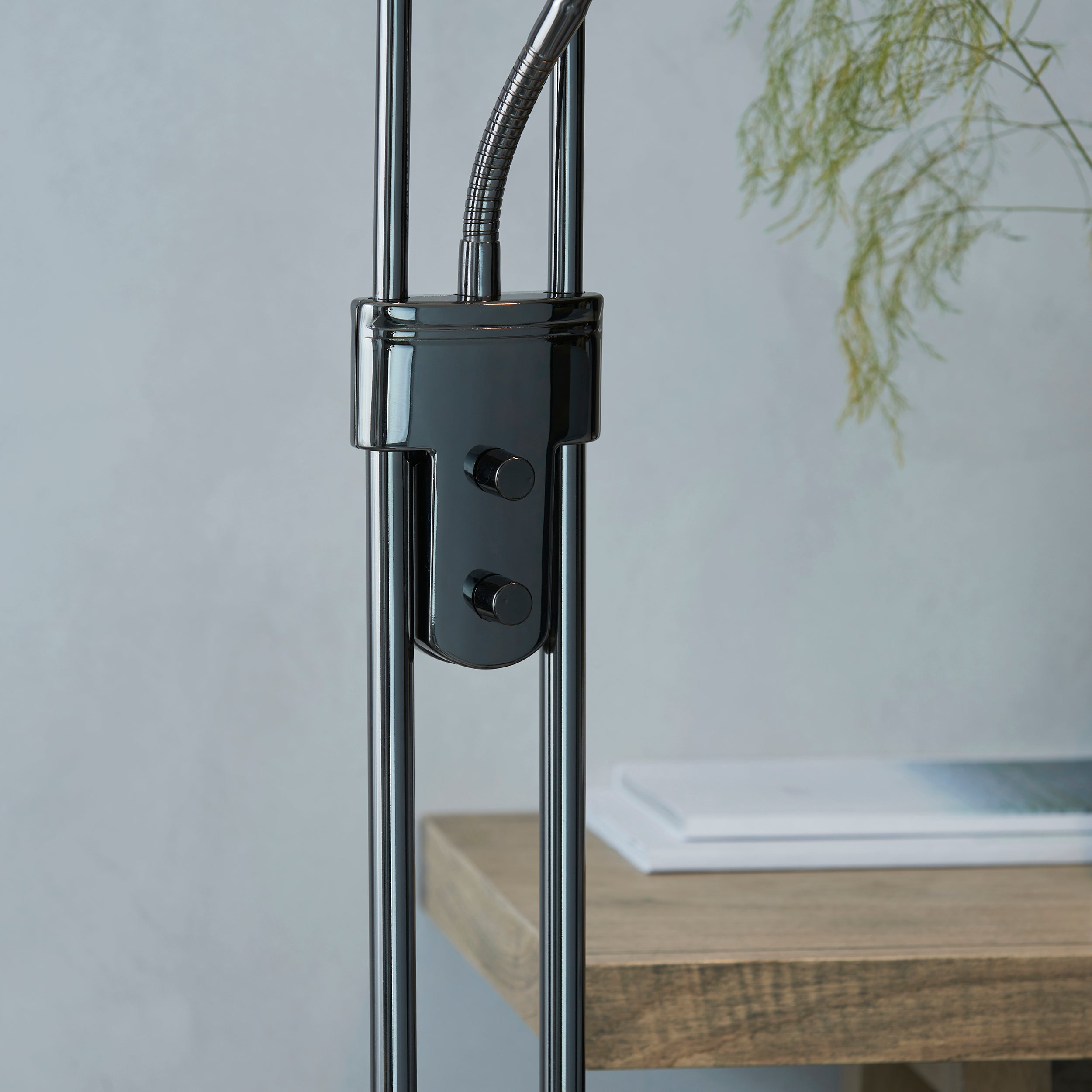 Endon Rome Floor Lamp - Black Chrome Plate & Opal Glass