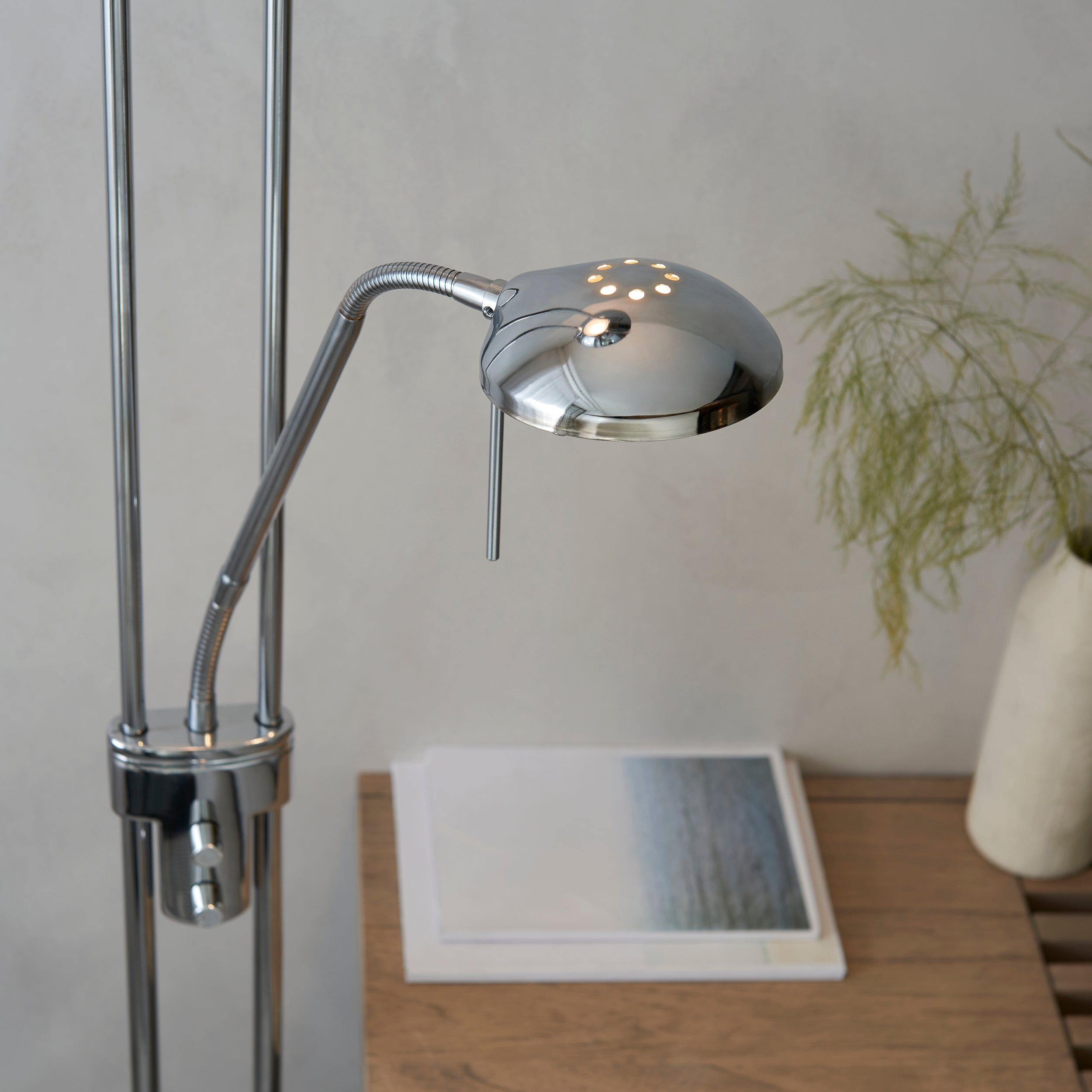 Endon Rome Floor Lamp  - Chrome Plate & Opal Glass