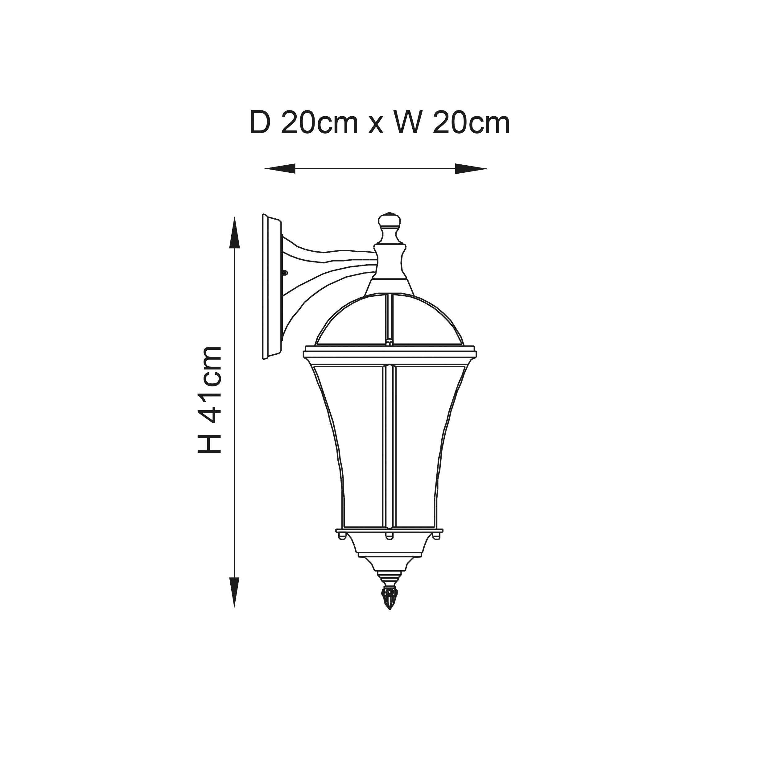 Endon Drayton Single Light Wall Down Light - Textured Black & Clear Glass