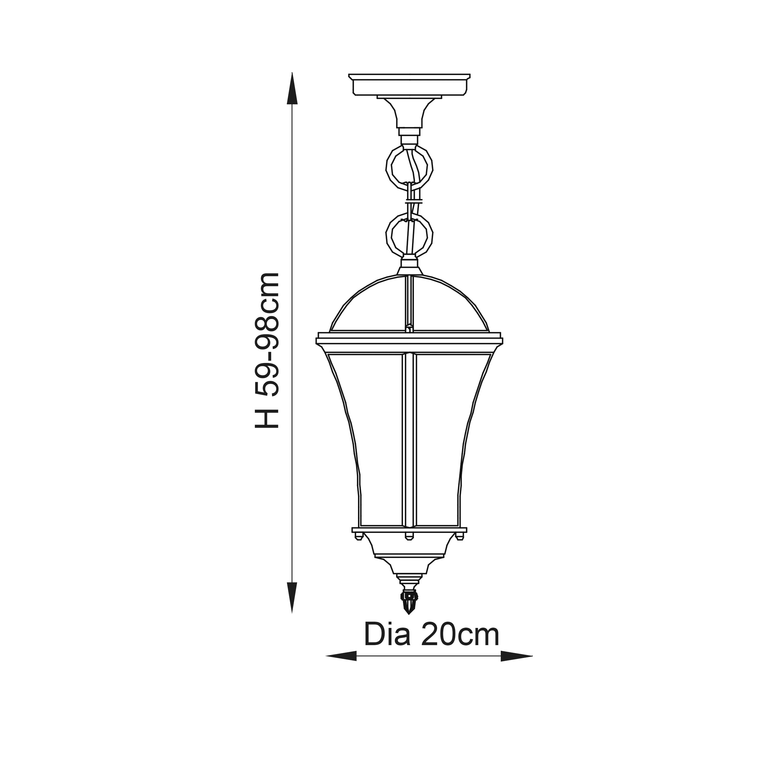 Endon Drayton Single Light Pendant - Textured Black & Clear Glass