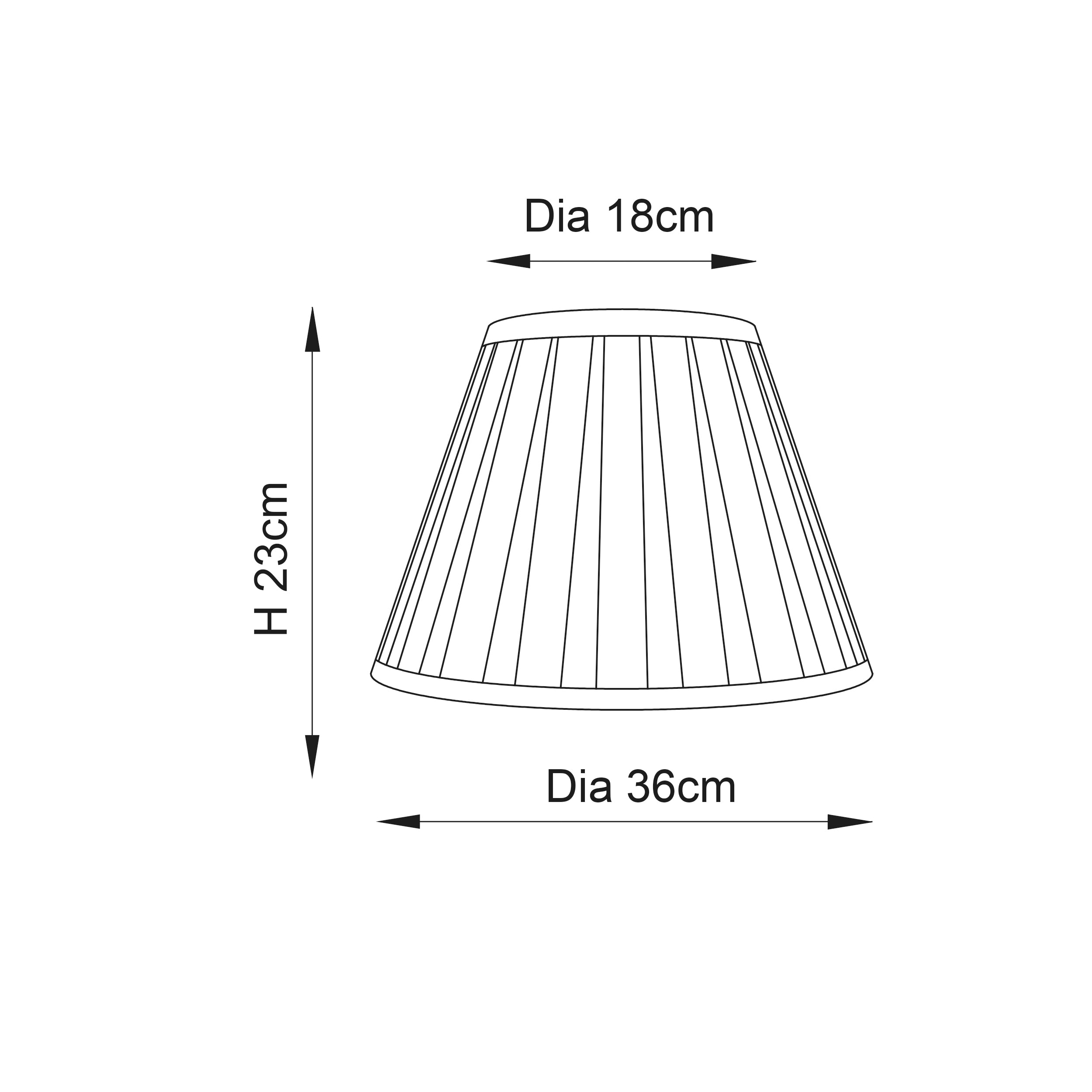 Endon Carla 14" Tapered Cylinder Single Light Shade - Cream Fabric - Shade Only