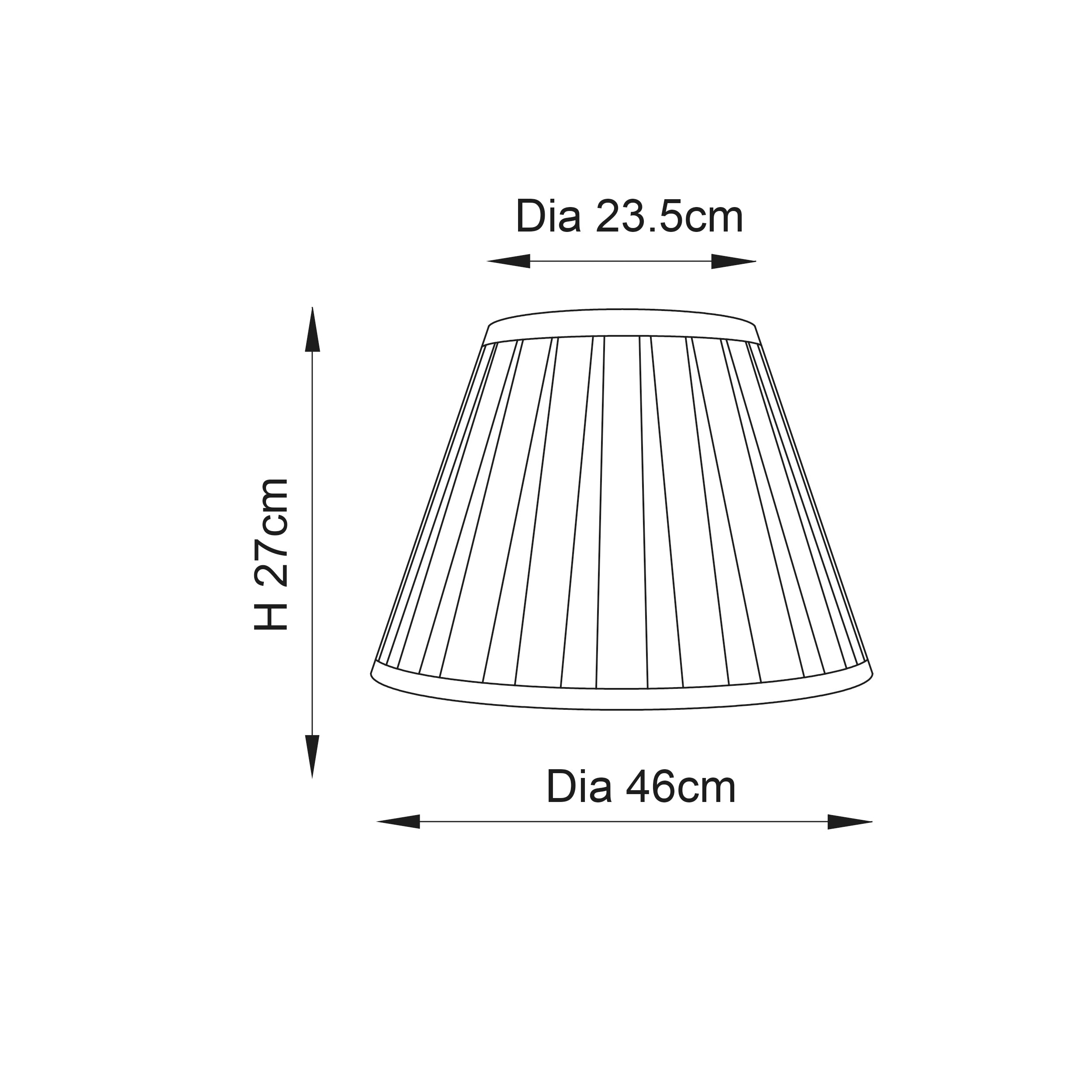 Endon Carla 18" Tapered Cylinder Single Light Shade - Cream Fabric - Shade Only