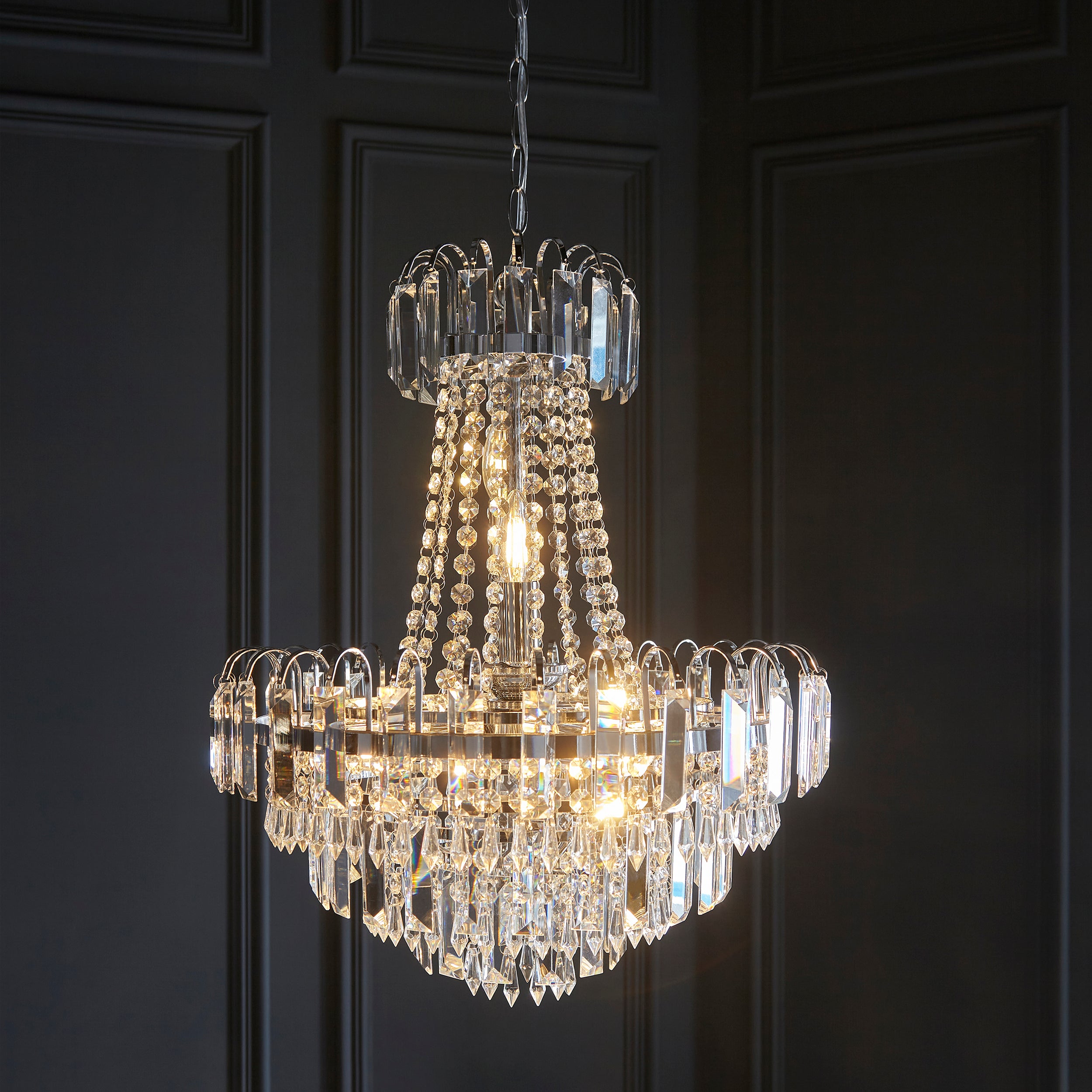 Endon Amadis 6 Light Pendant  - Clear Glass & Chrome Plate