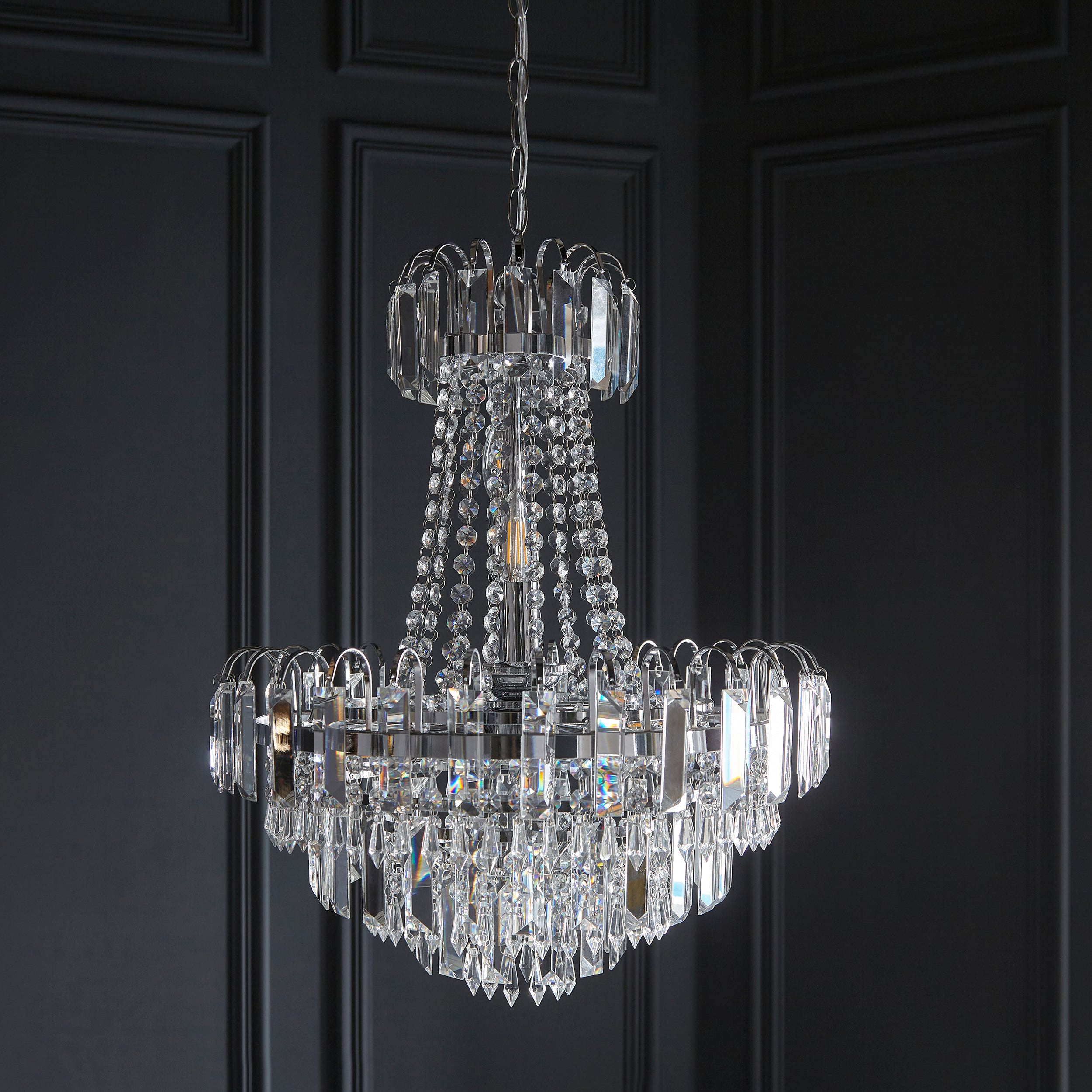 Endon Amadis 6 Light Pendant  - Clear Glass & Chrome Plate