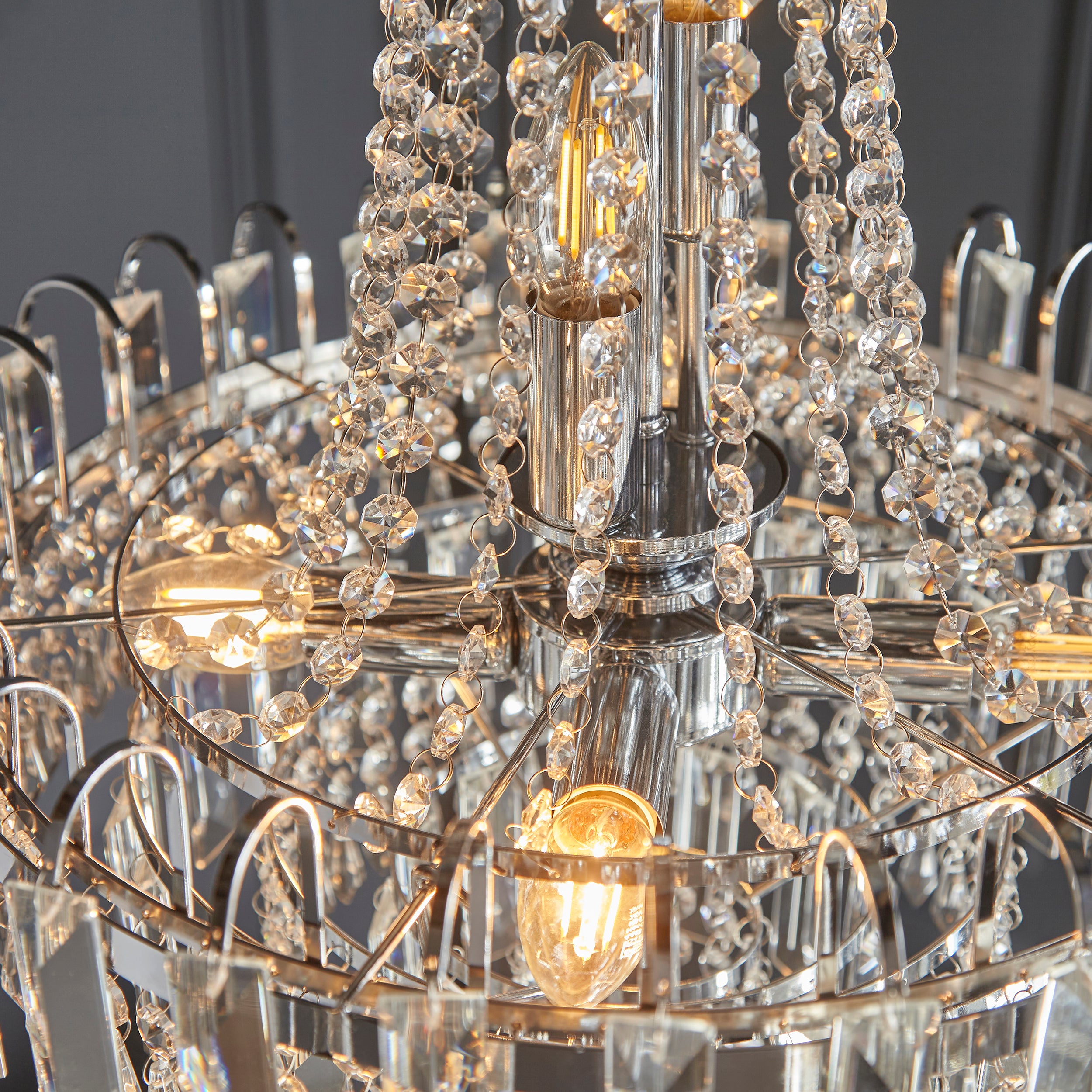 Endon Amadis 6 Light Pendant  - Clear Glass & Chrome Plate