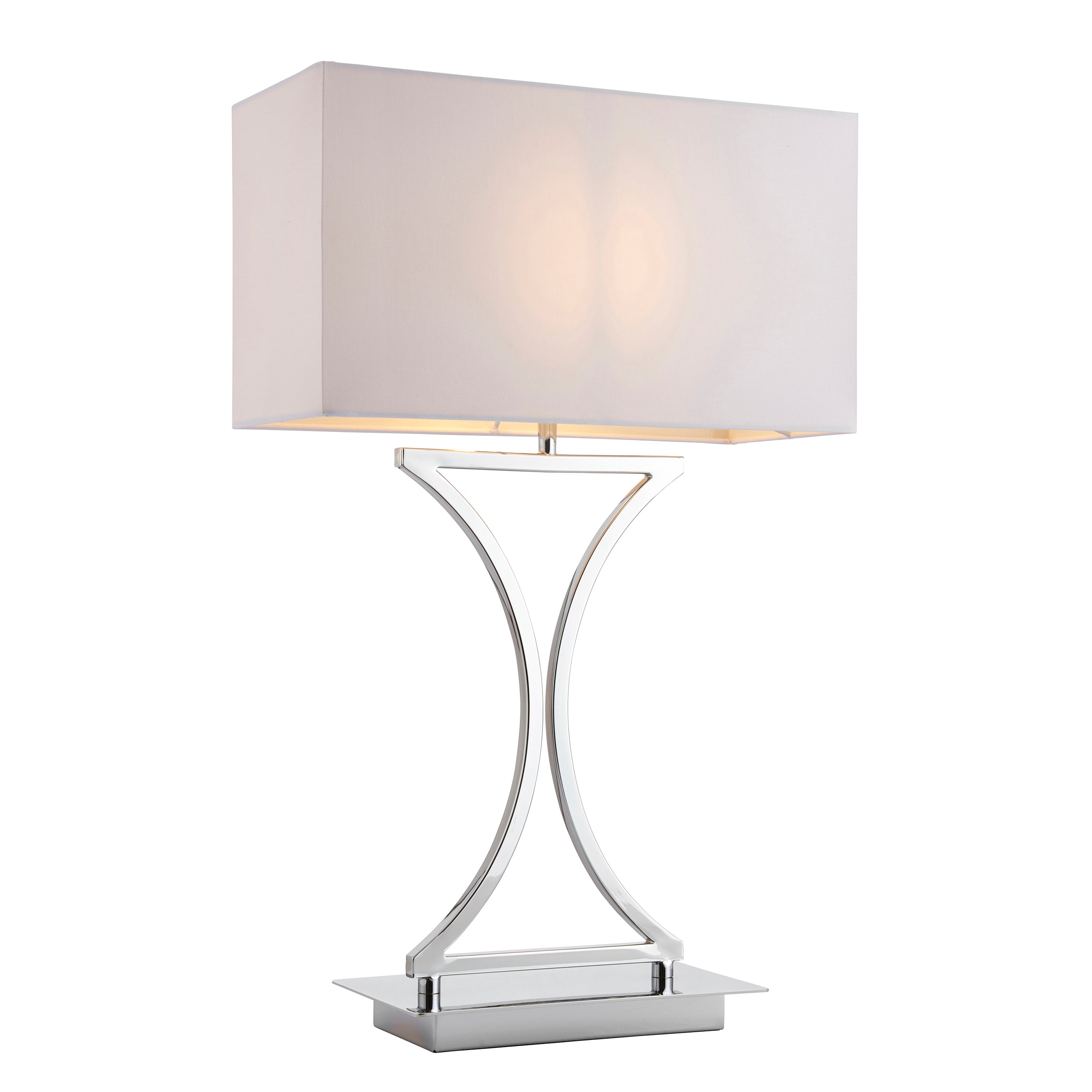 Endon Epalle Single Light Table Lamp  - Chrome Plate & White Acrylic