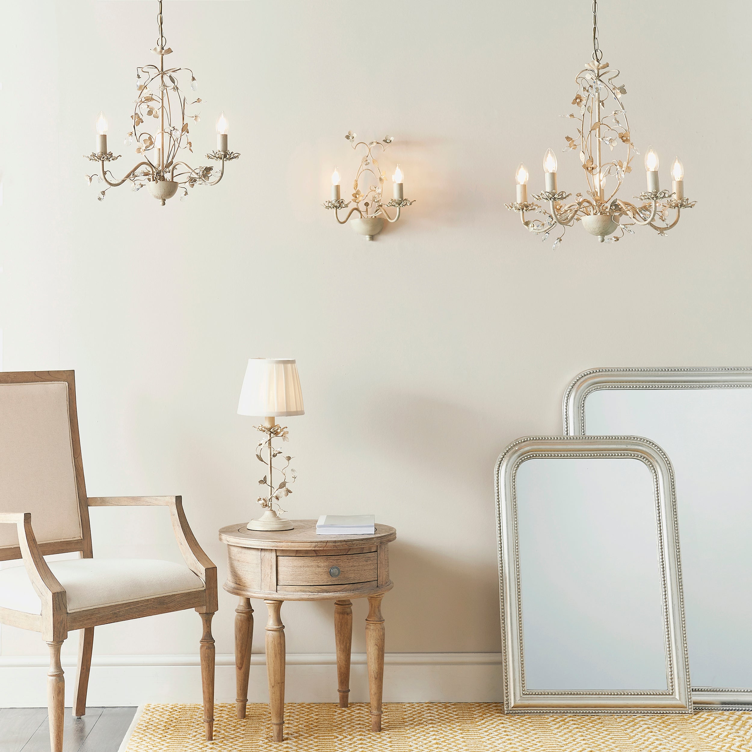 Endon Lullaby 5 Light Pendant  - Cream/Br Gold Paint & Clear/Pearl Acrylic