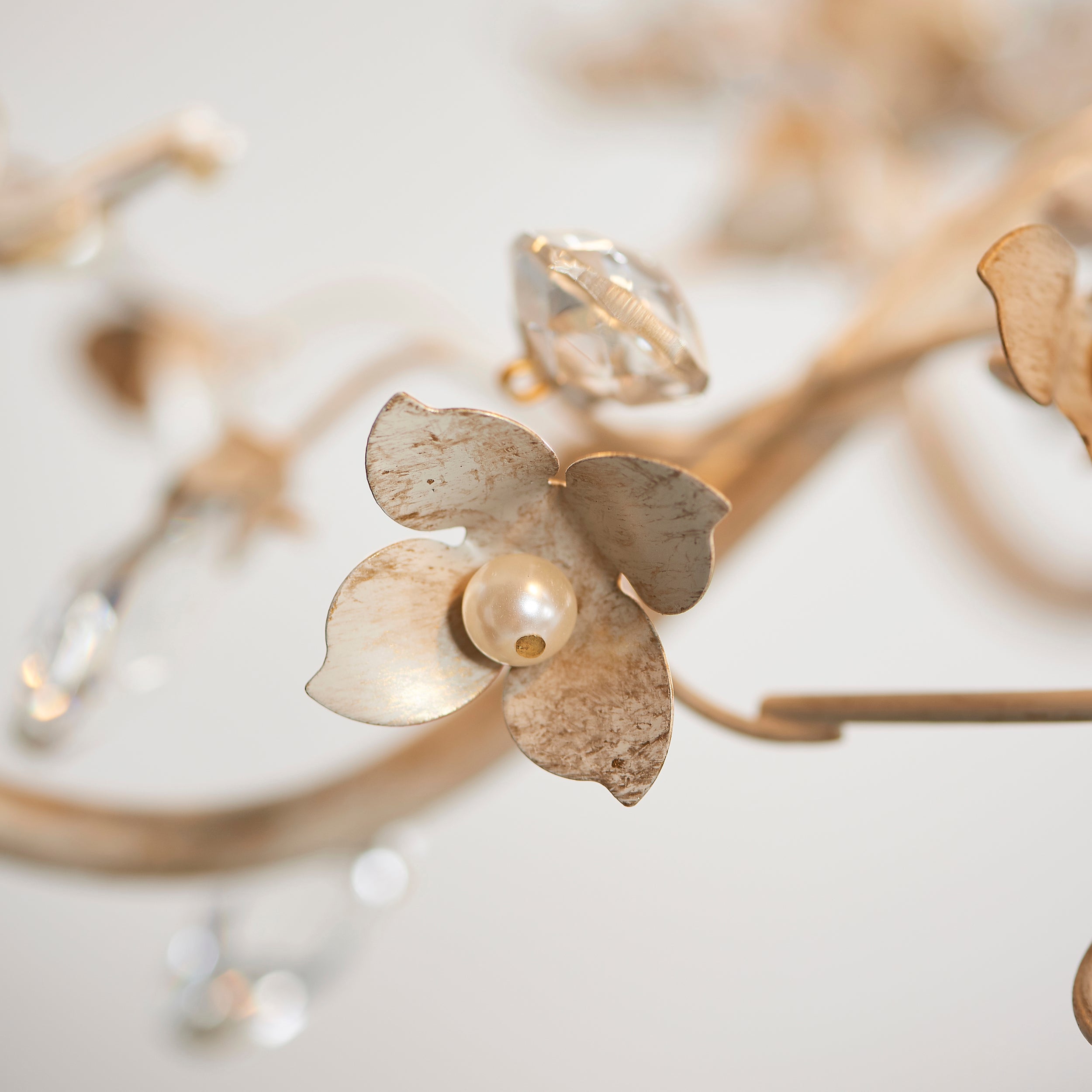Endon Lullaby 5 Light Pendant  - Cream/Br Gold Paint & Clear/Pearl Acrylic