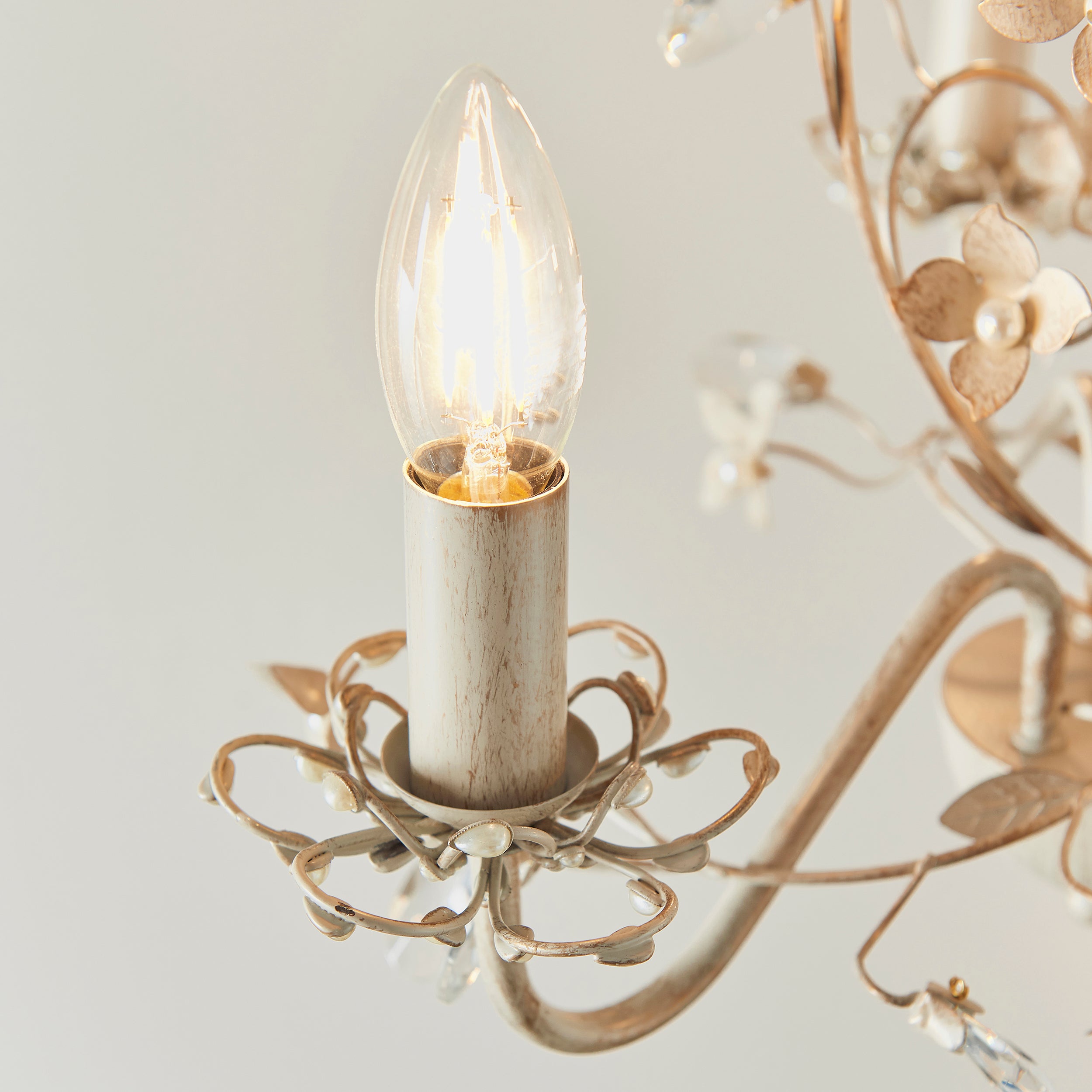 Endon Lullaby 3 Light Pendant  - Cream/Br Gold Paint & Clear/Pearl Acrylic
