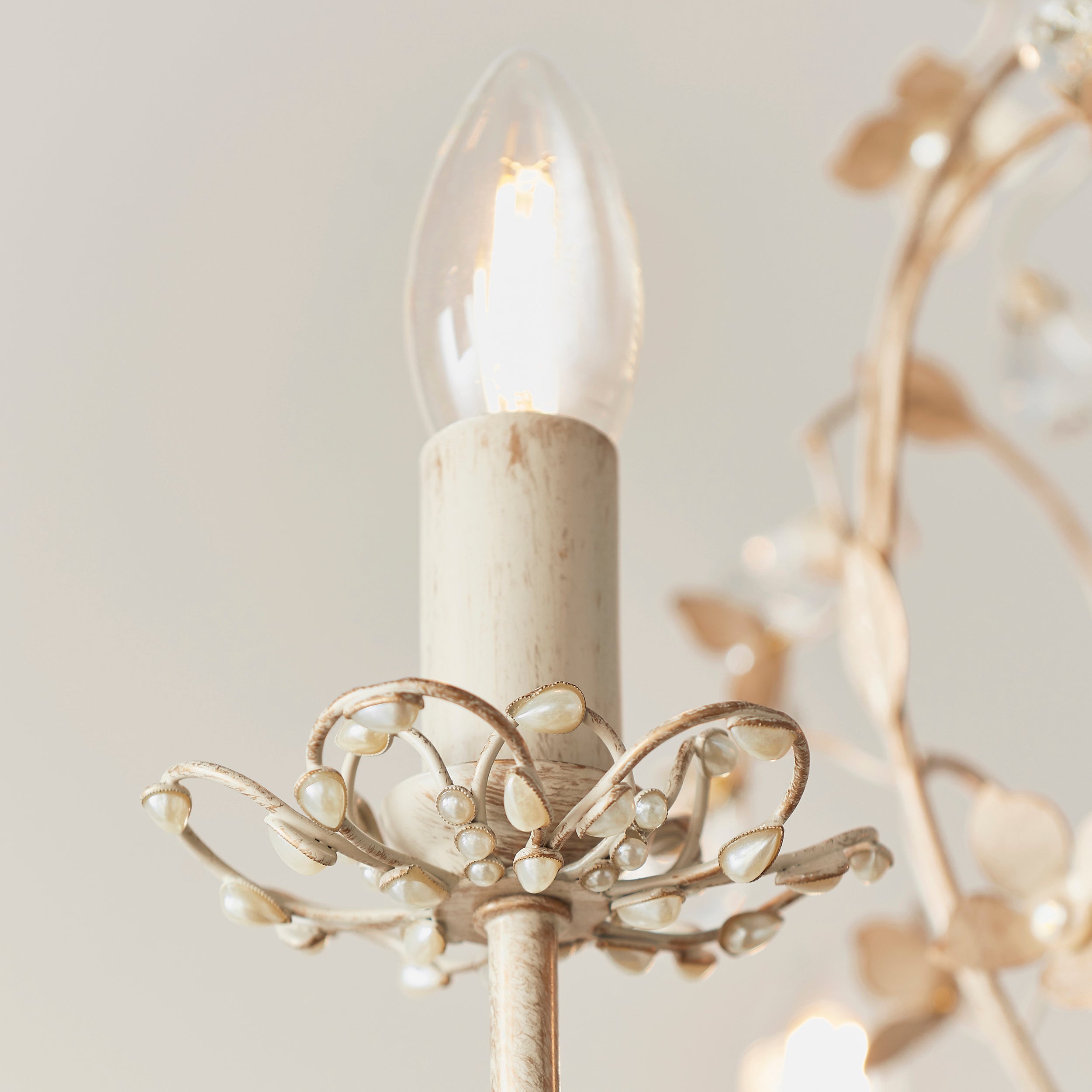 Endon Lullaby 3 Light Pendant  - Cream/Br Gold Paint & Clear/Pearl Acrylic