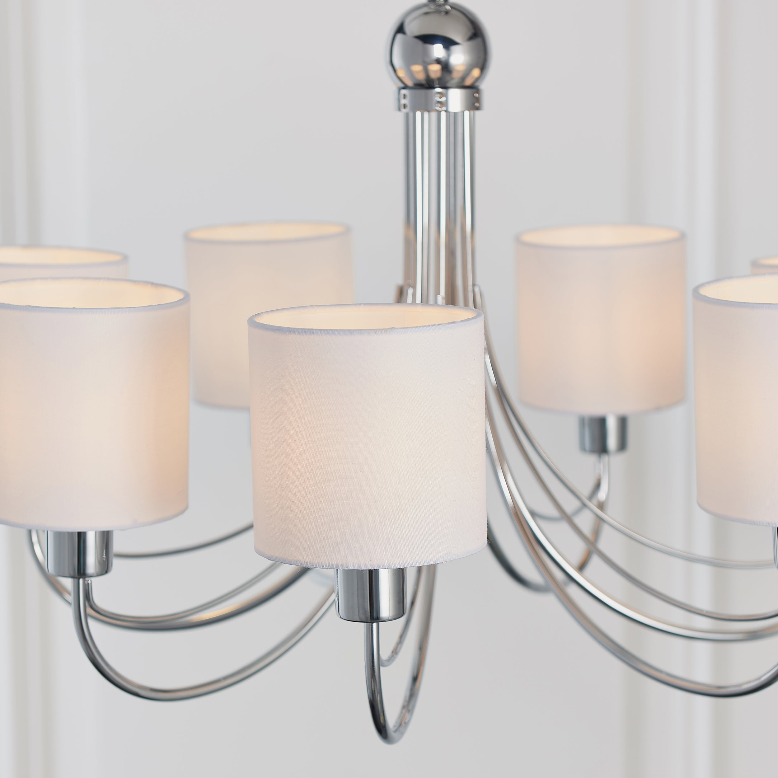 Endon Phantom 7 Light Pendant  - Chrome Plate & White Acrylic