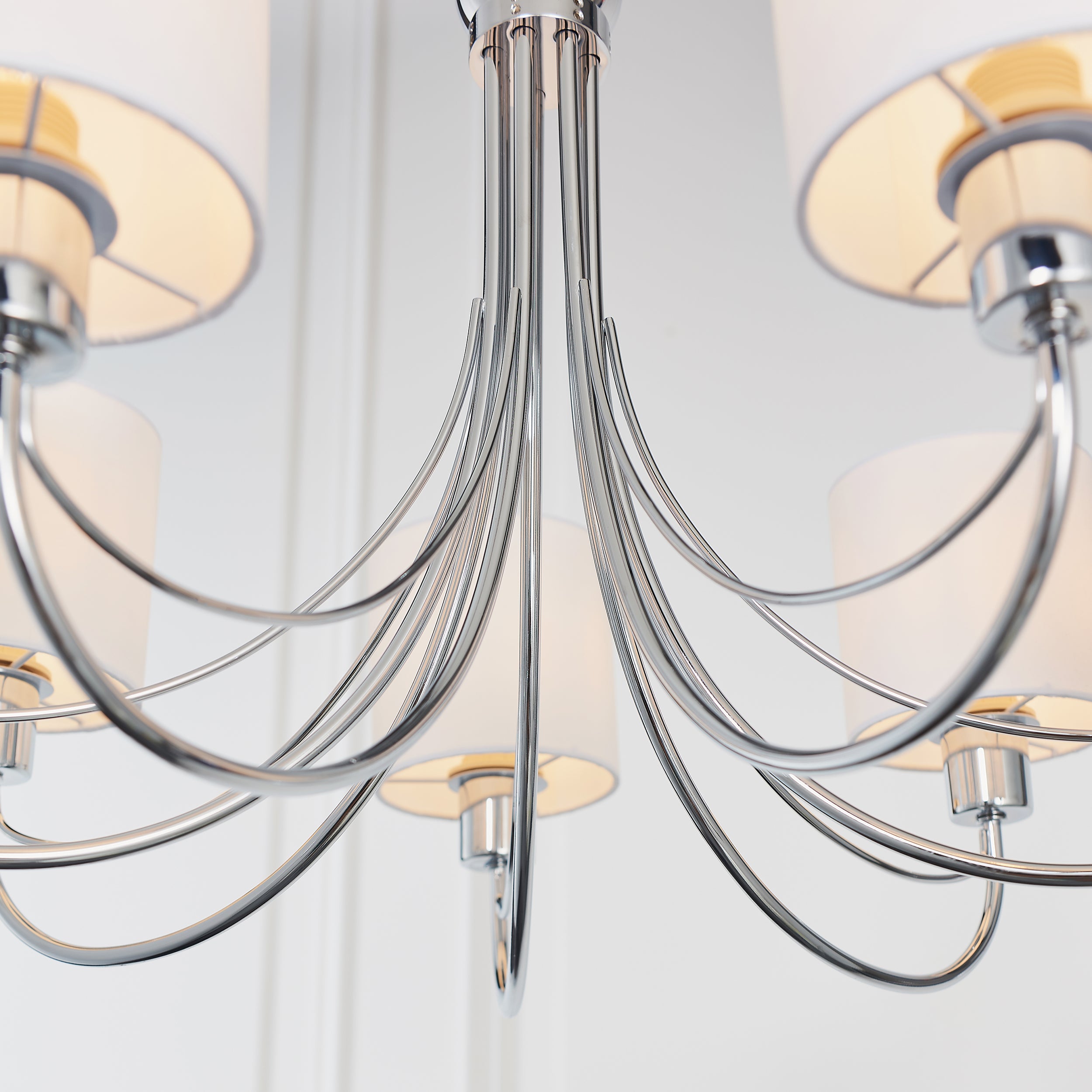 Endon Phantom 7 Light Pendant  - Chrome Plate & White Acrylic