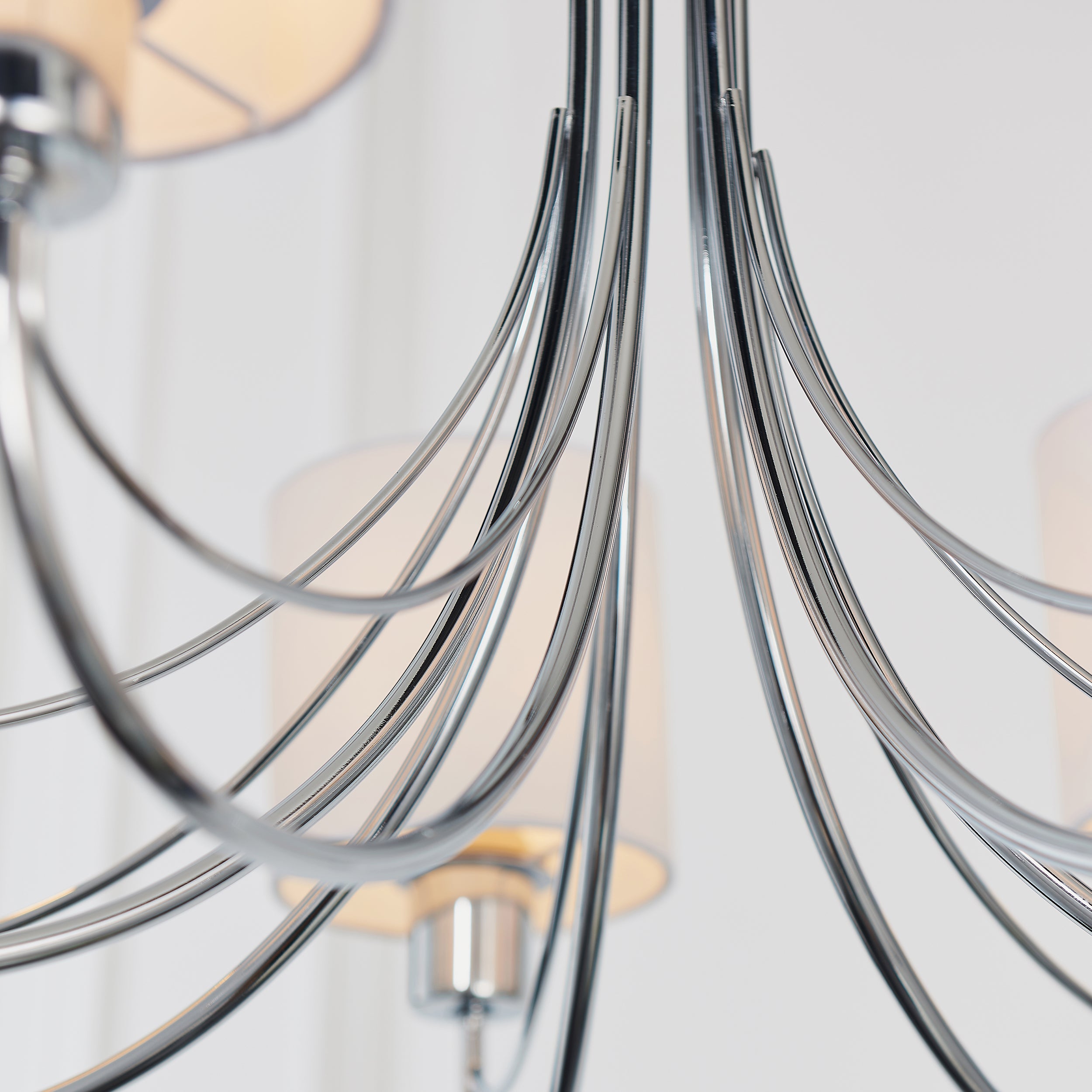 Endon Phantom 7 Light Pendant  - Chrome Plate & White Acrylic