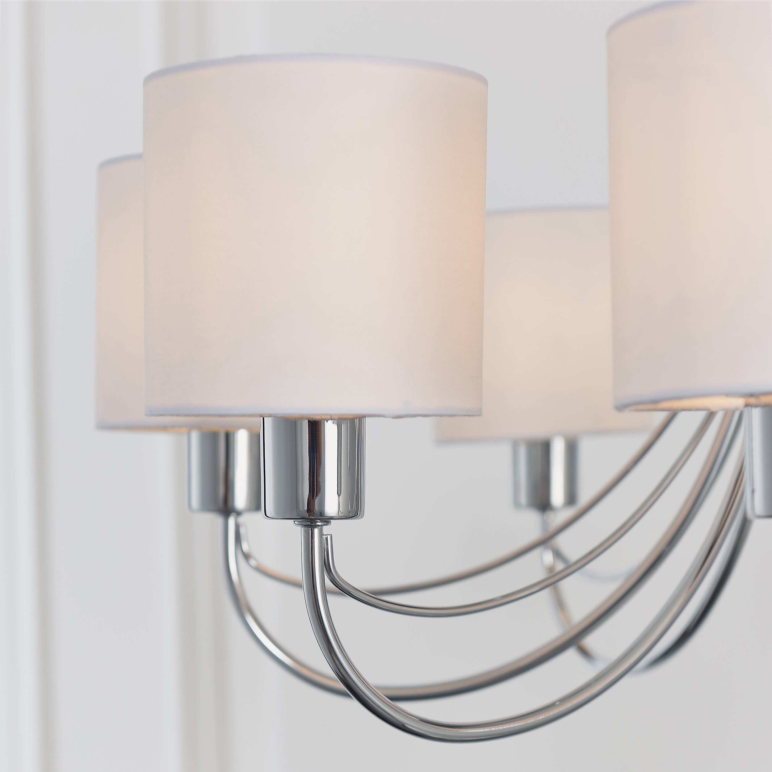 Endon Phantom 7 Light Pendant  - Chrome Plate & White Acrylic